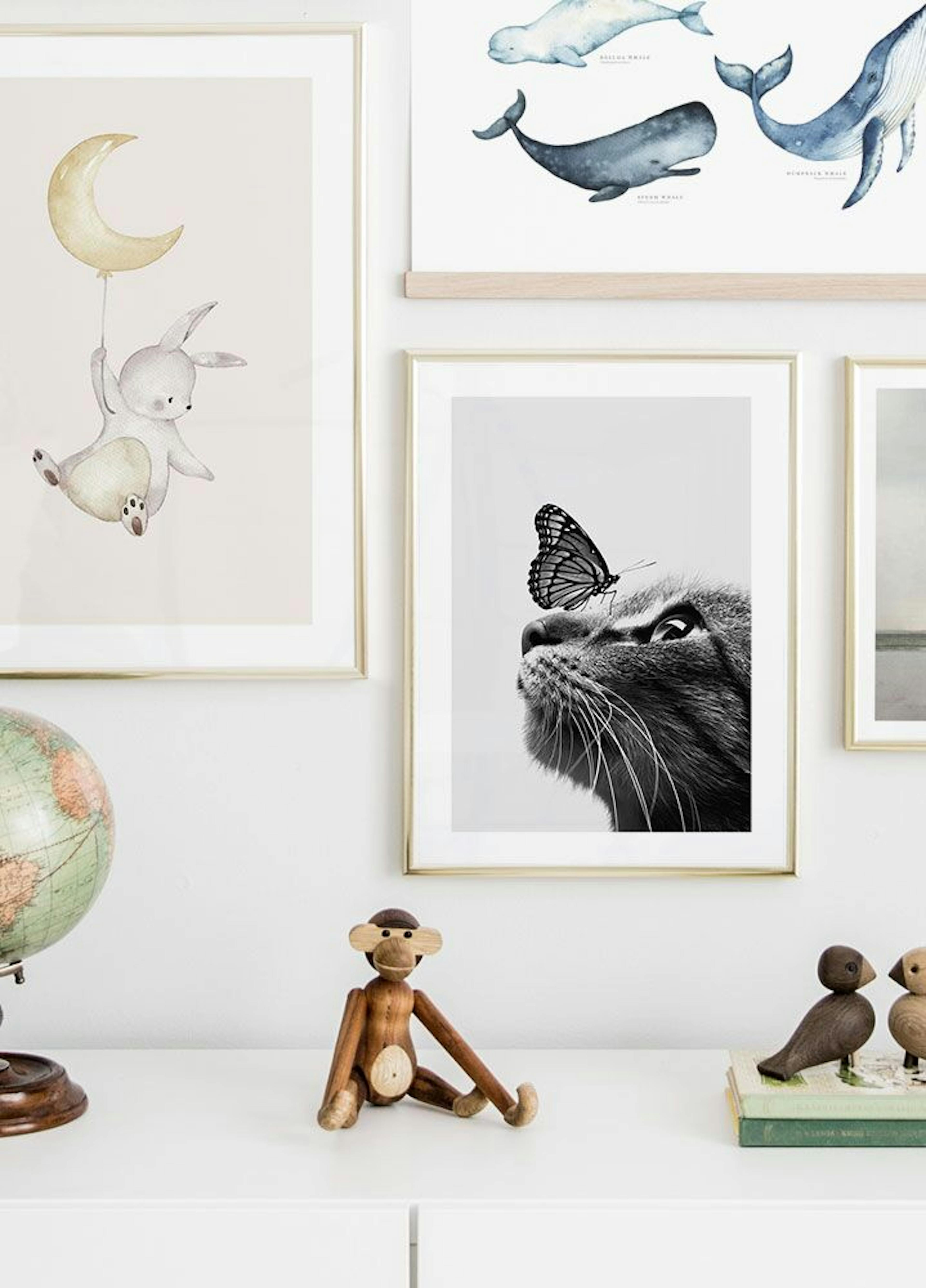 Cat and Butterfly Poster thumbnail