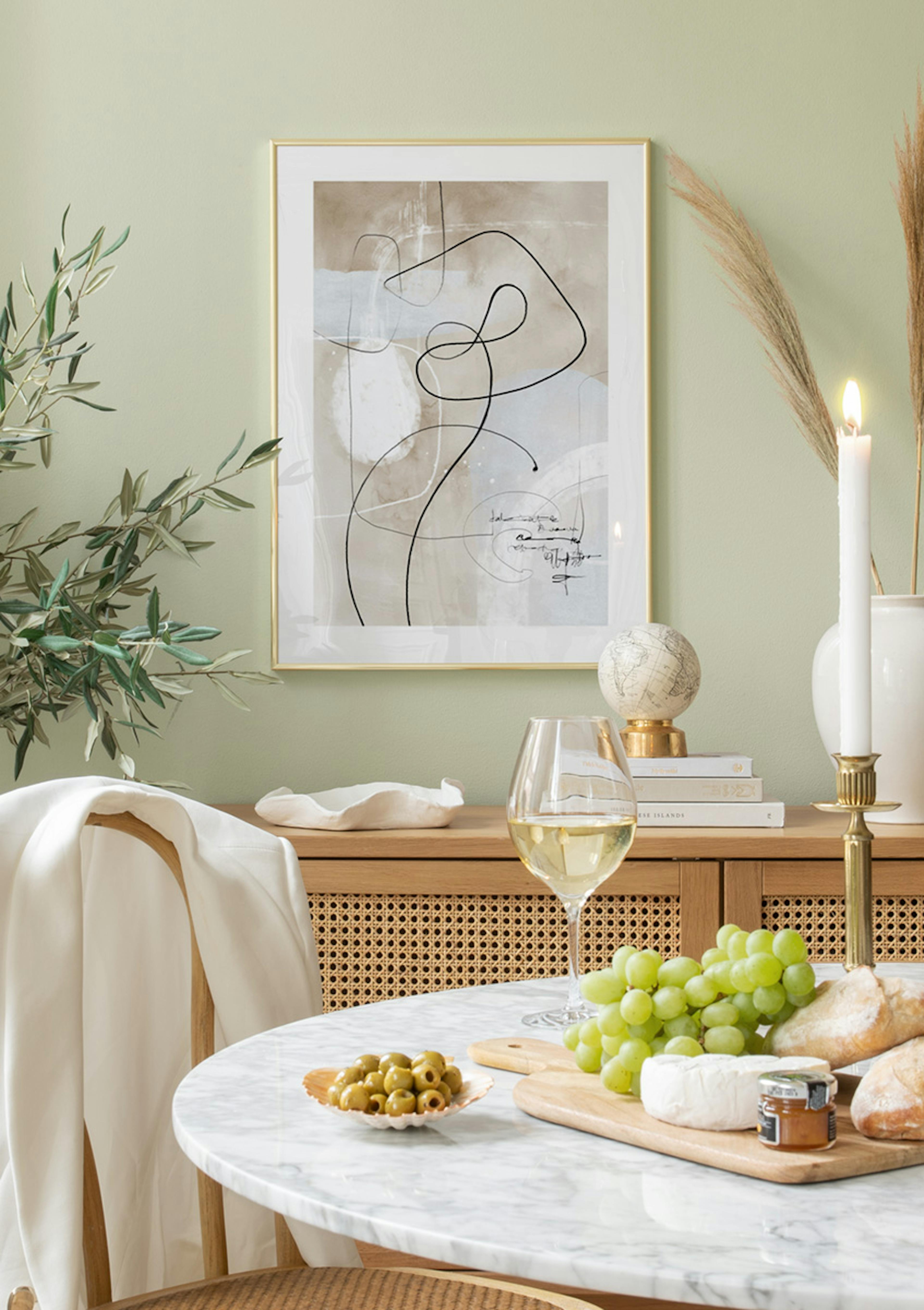 Soft Abstract Lines No1 Poster thumbnail