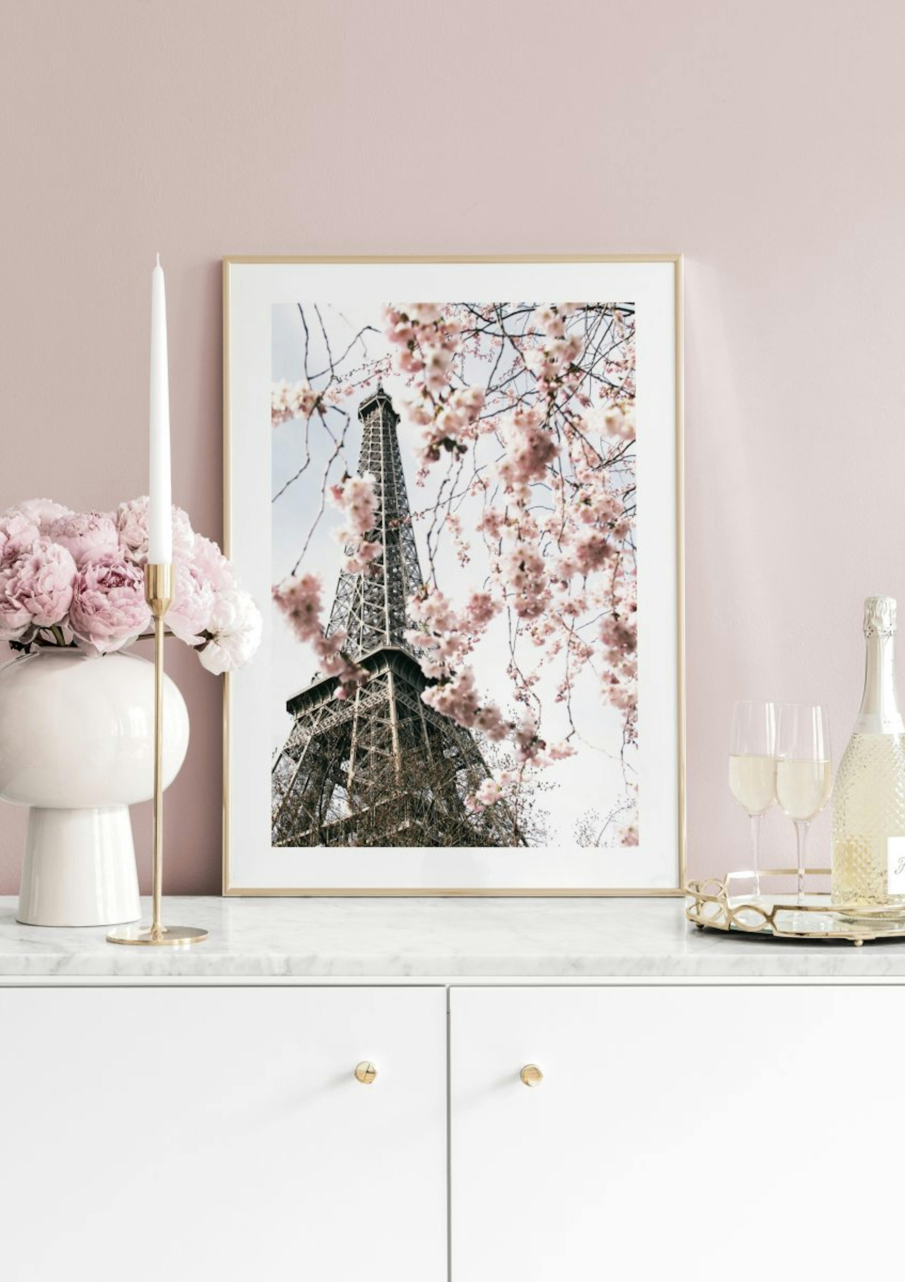 Blühender Eiffelturm Poster thumbnail
