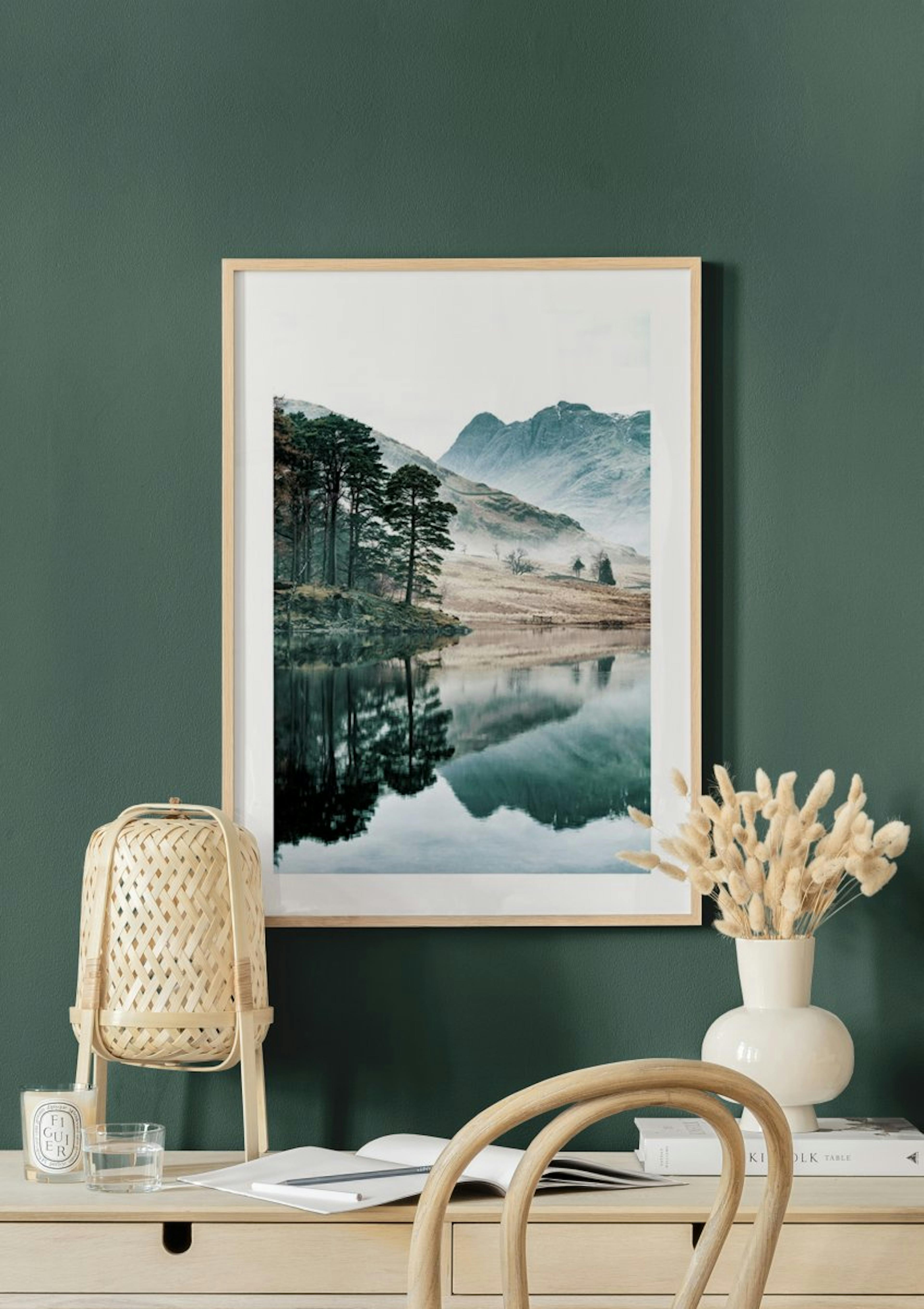 Trees by the lake Poster thumbnail