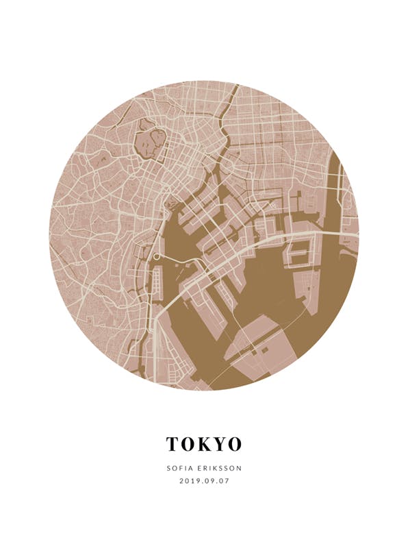 Mappamondo Rosa Senape poster personalizzato (30x40 cm) - Poster Store