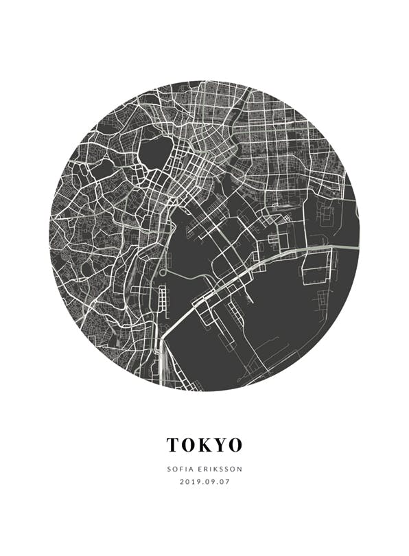 Globe kart natt personlig plakat (50x70 cm) - Poster Store