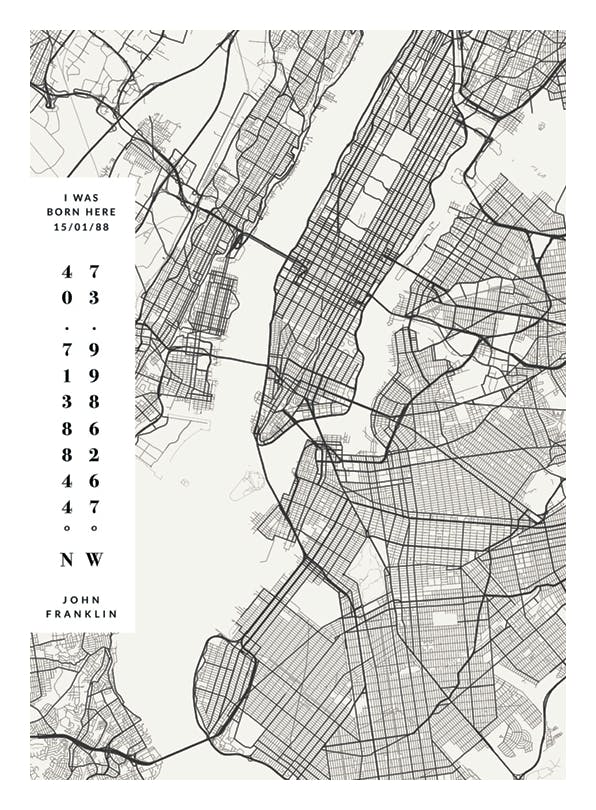 Karta No2 Dag Personlig Poster (50x70 cm) - Poster Store