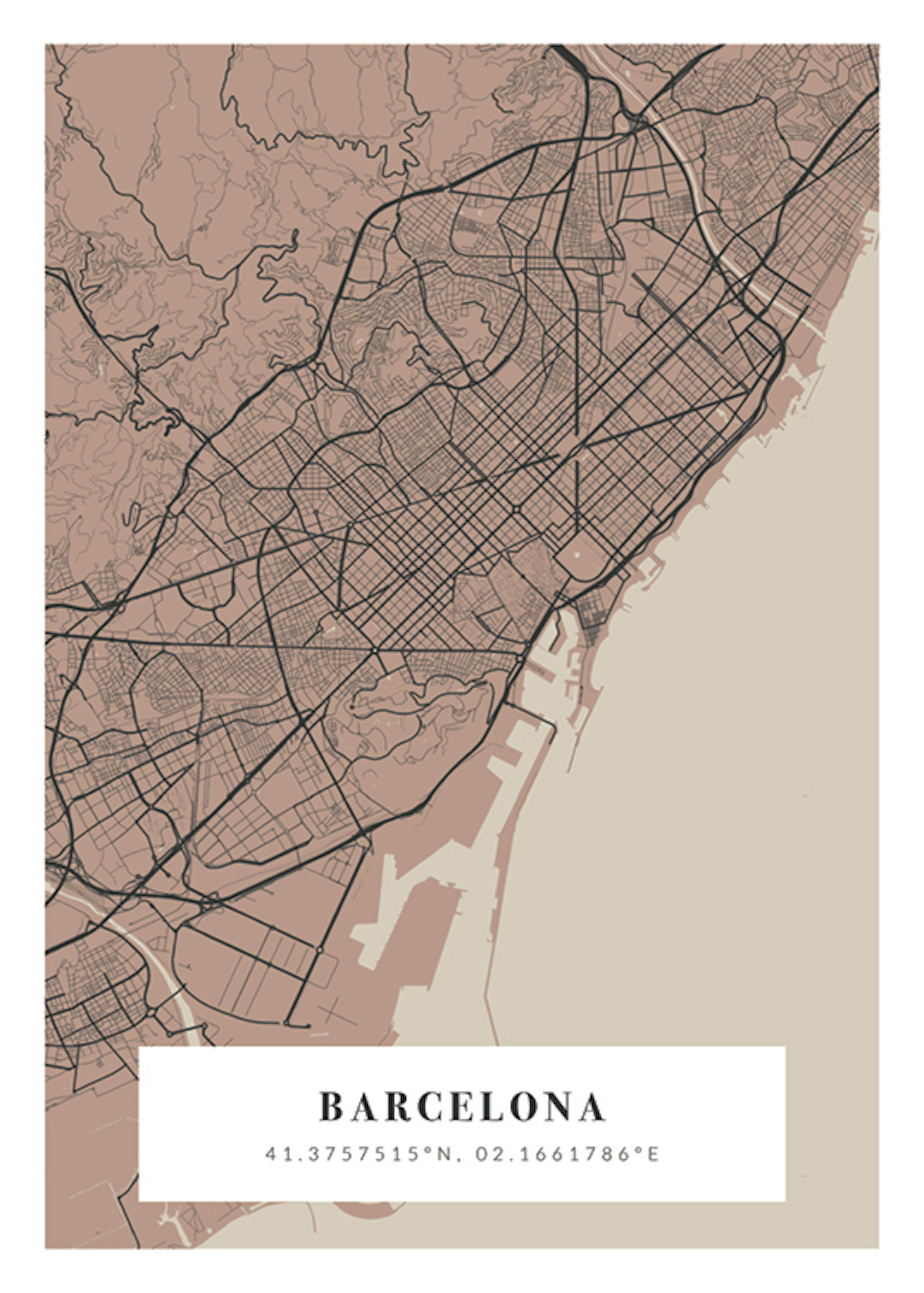 Map No1 Vintage Pink Personal Poster 0