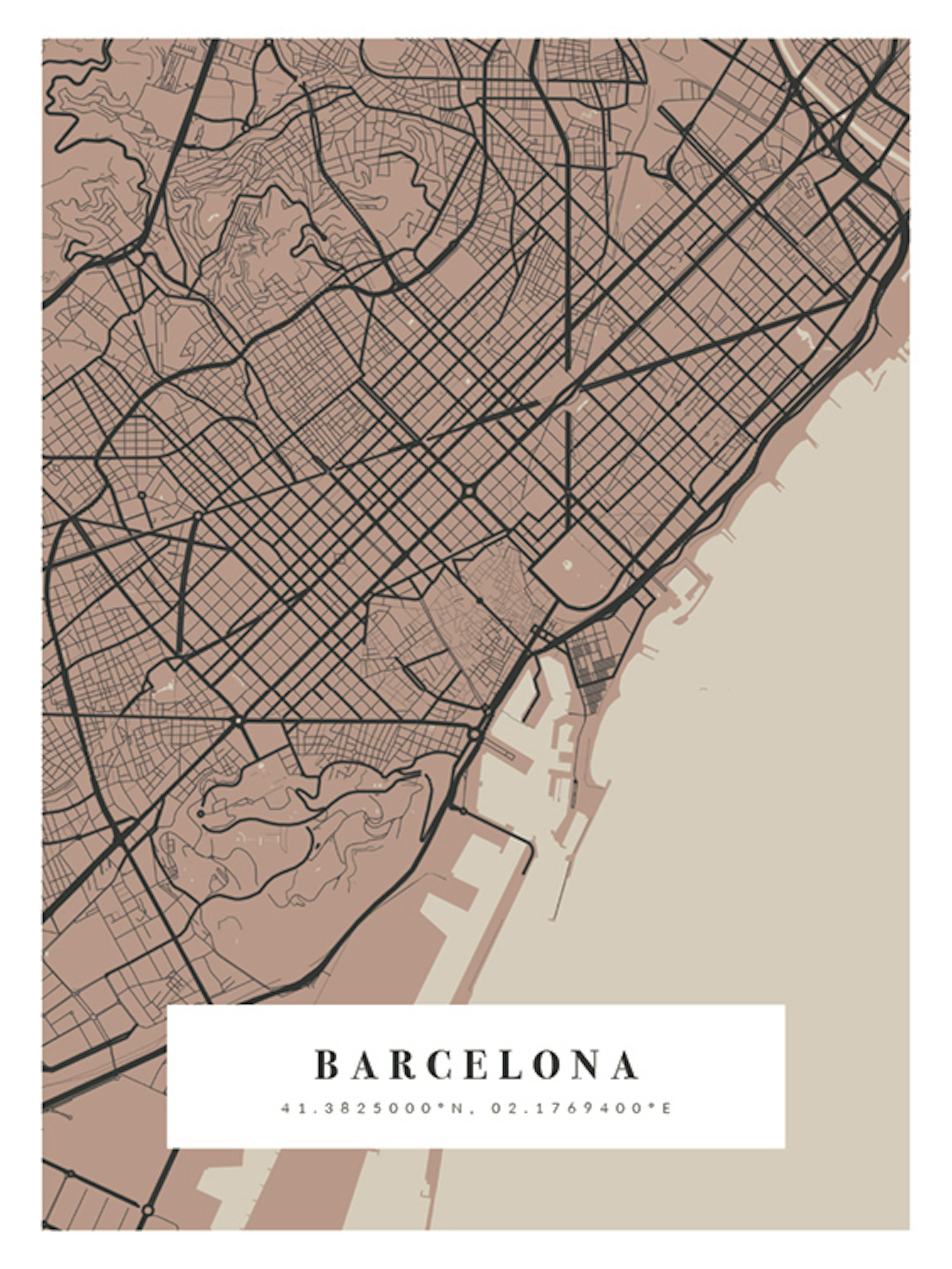 Map No1 Vintage Pink Personal Poster thumbnail