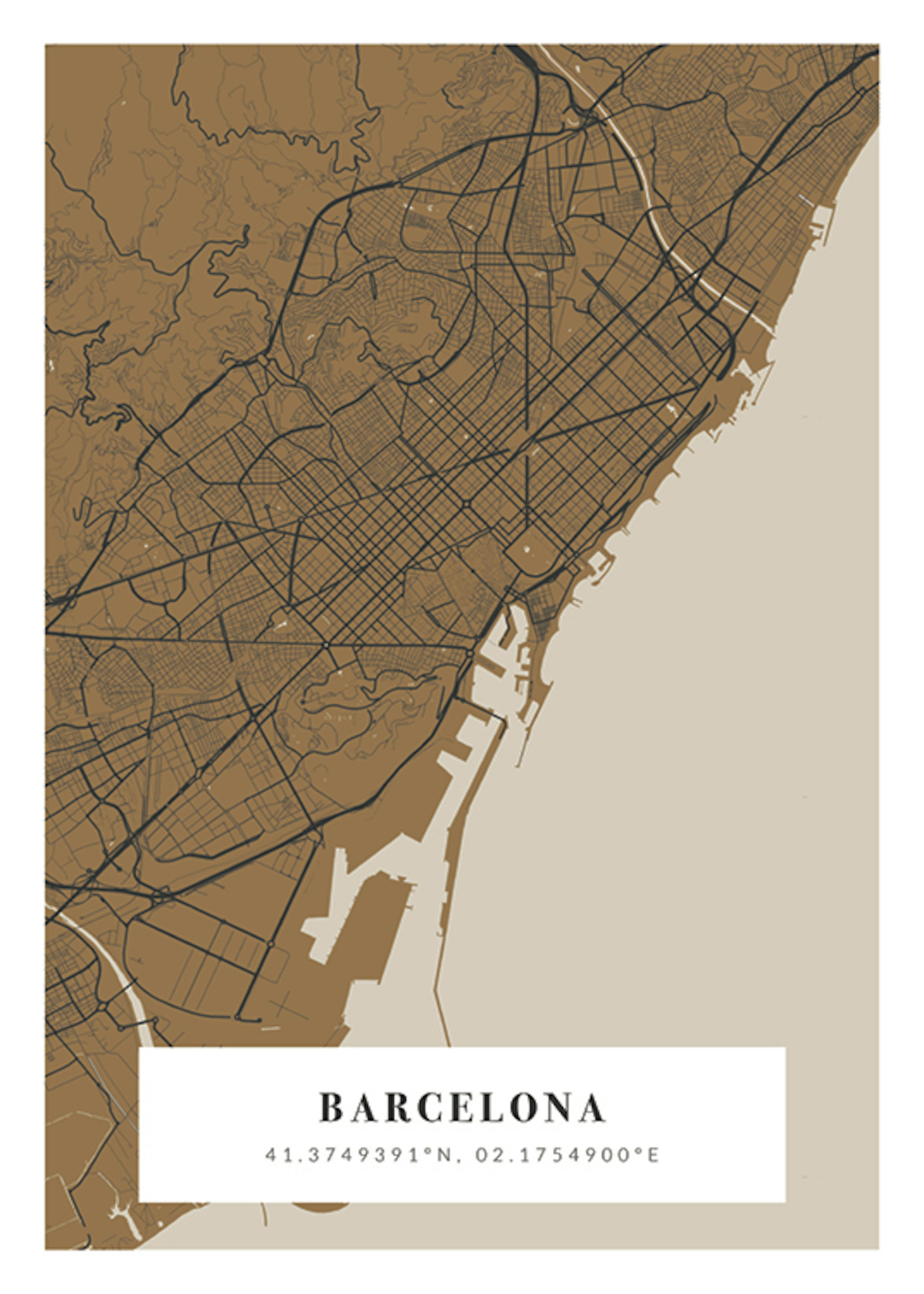 Map No1 Vintage Mustard persoonlijke poster 0