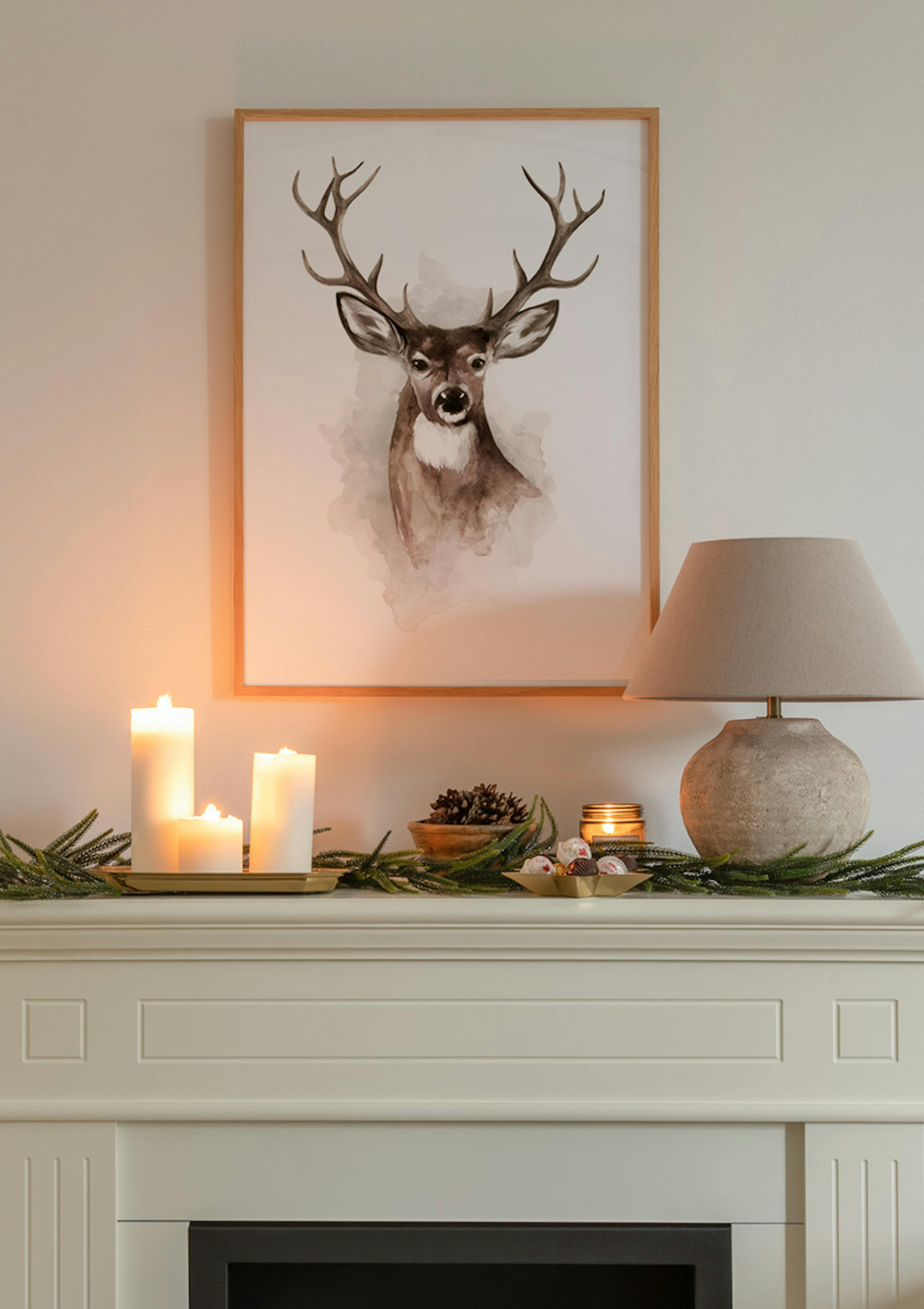 Watercolor Deer Poster thumbnail