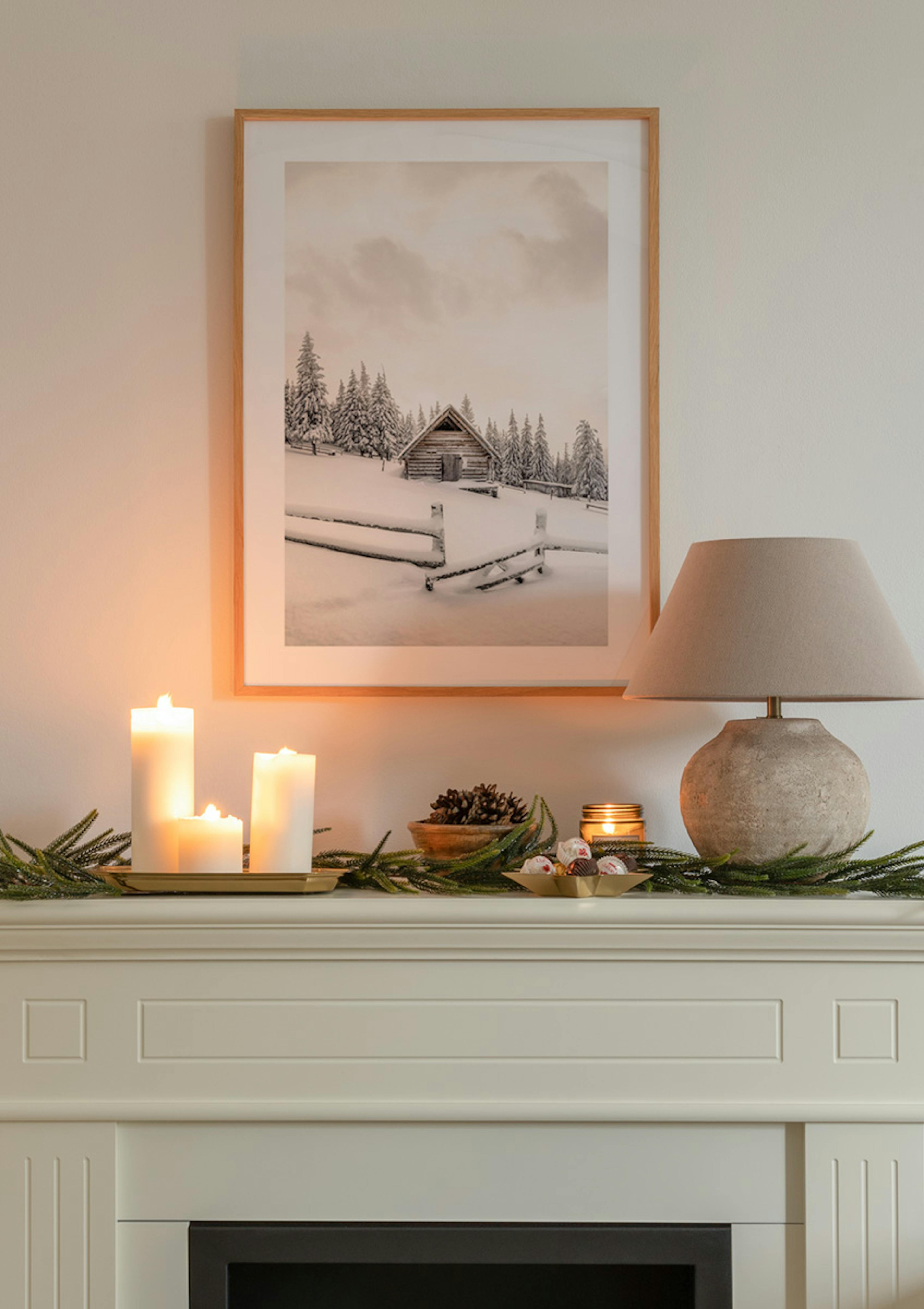 Snowy Cabin Poster thumbnail