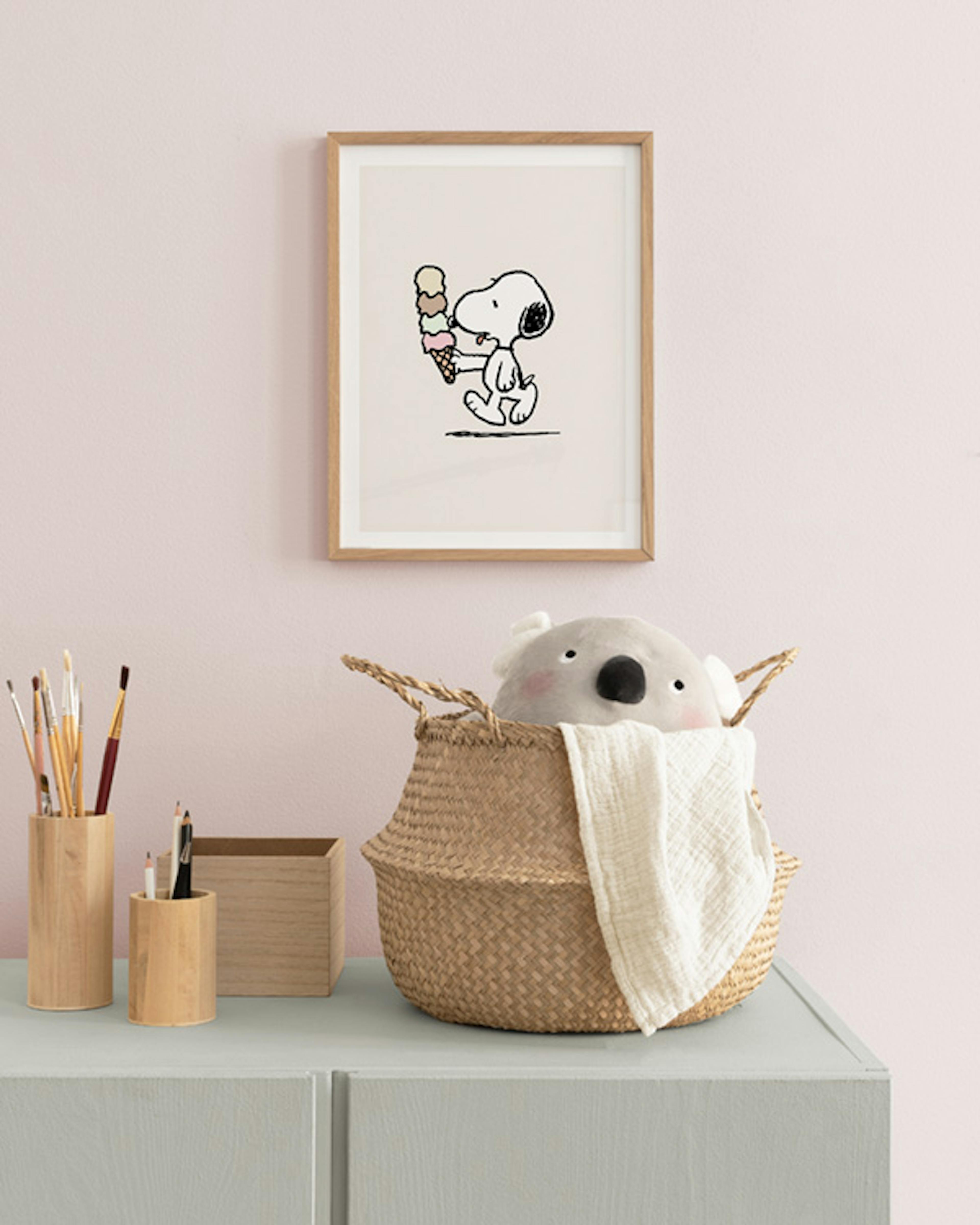 Snoopy Eating Ice Cream Poster thumbnail