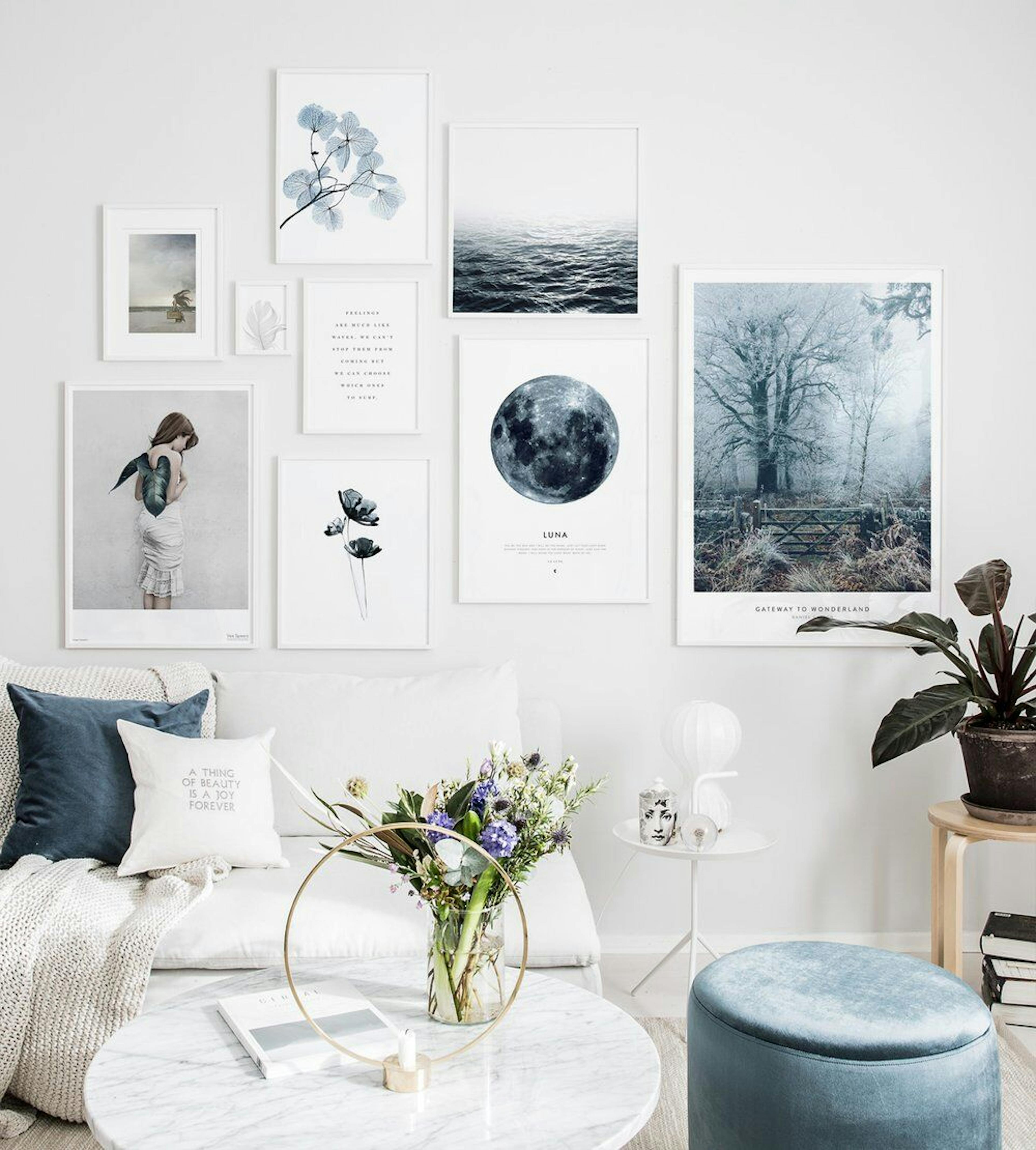 Cadre en Bois Blanc 70x100 cm thumbnail