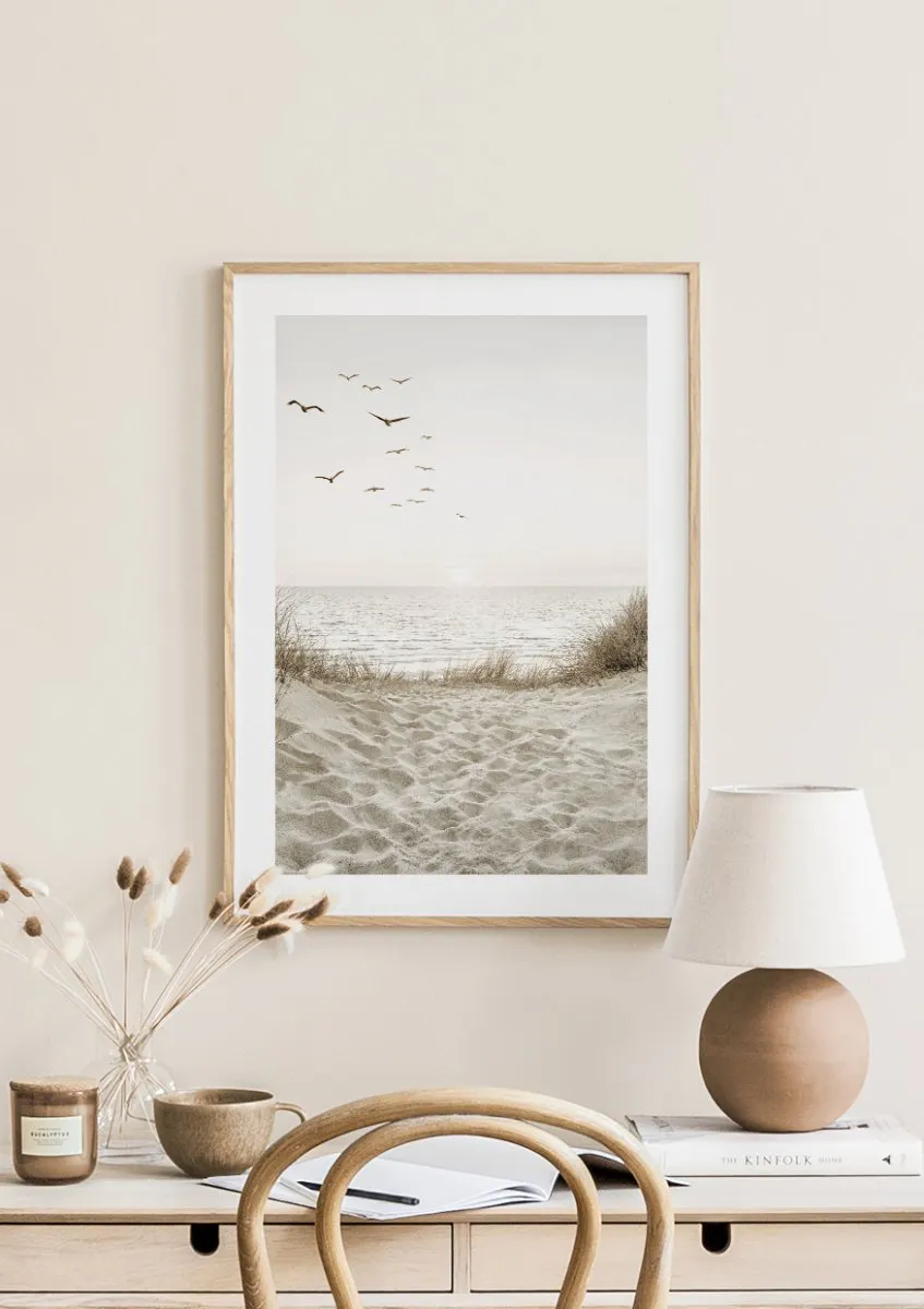Poster Essaim d'oiseaux au coucher du soleil - Kubistika Poster Essaim d'oiseaux au coucher du soleil - Kubistika