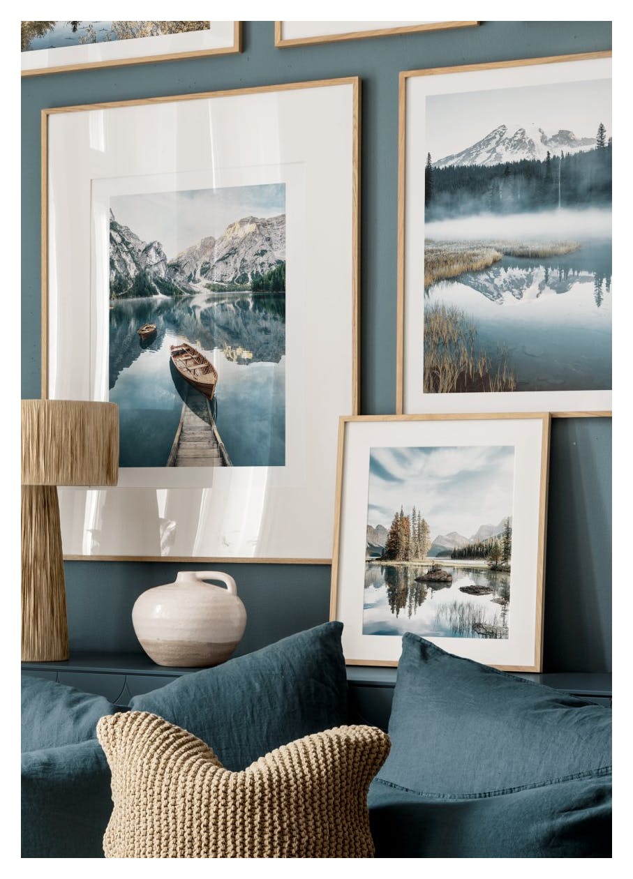 Boat in Mountain Lake Poster (21x30 cm) - Poster Store