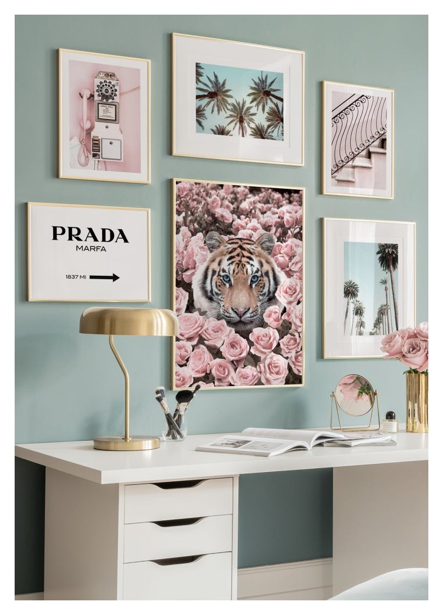 Pink Rose Tiger Poster (30x40 cm) - Poster Store