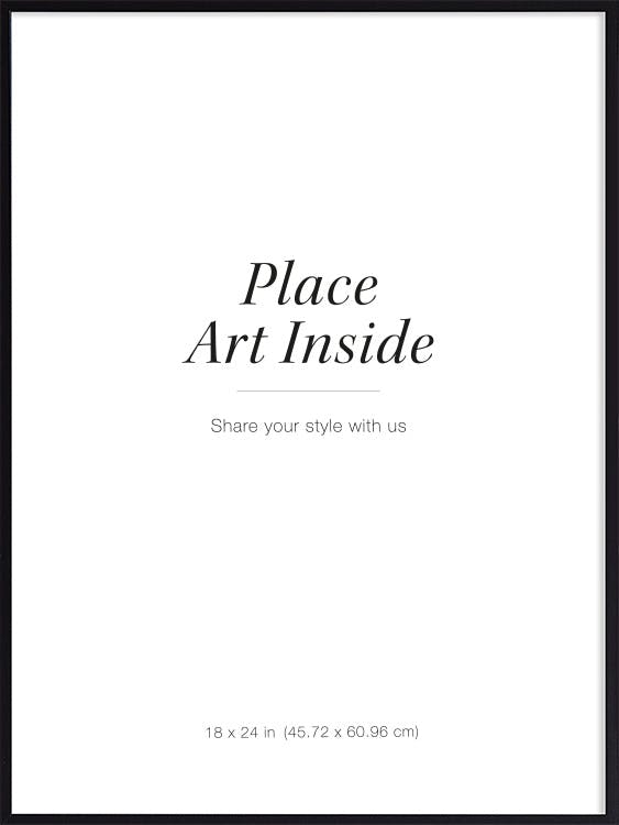 A poster with the text Place Art Inside and Share your style with us on a white background.