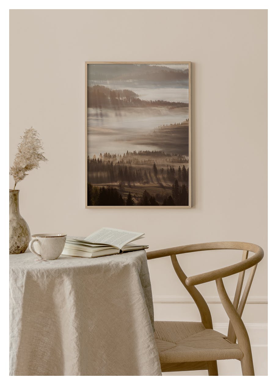 Sun Rays Through Mist Poster (30x40 cm) - Poster Store