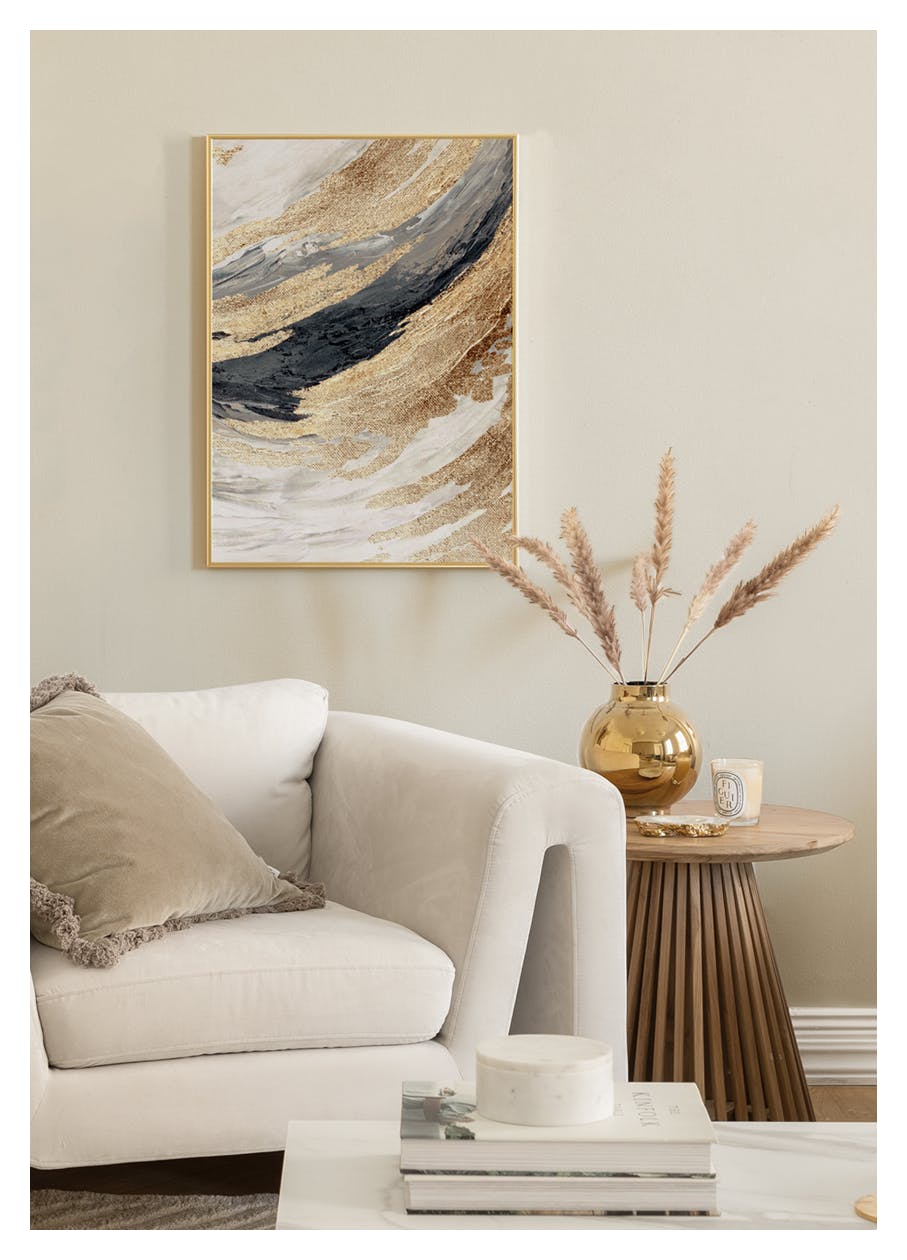 Gold Wave No2 Poster (30x40 cm) - Poster Store