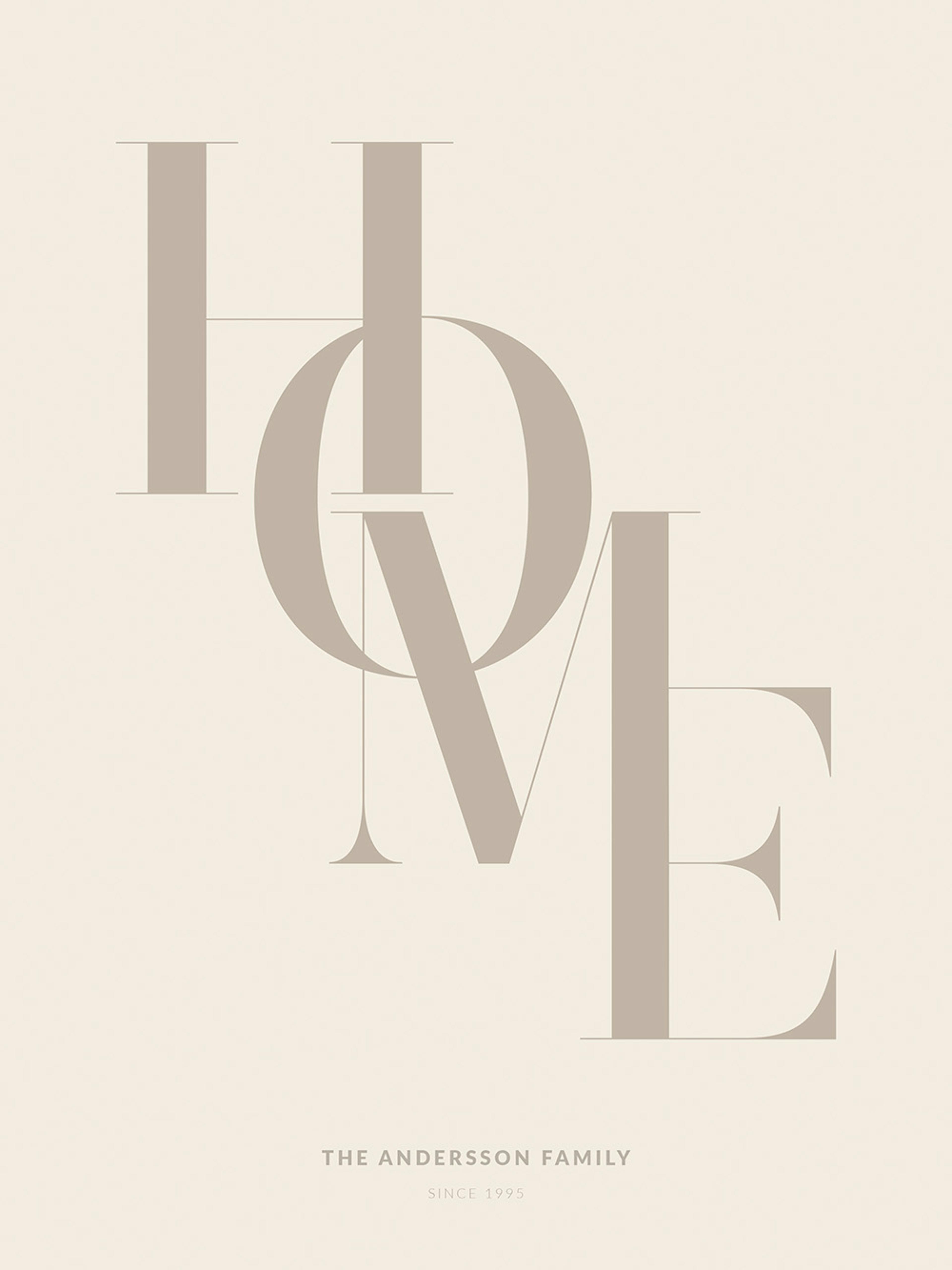 Zuhause Beige Personalisiertes Poster thumbnail