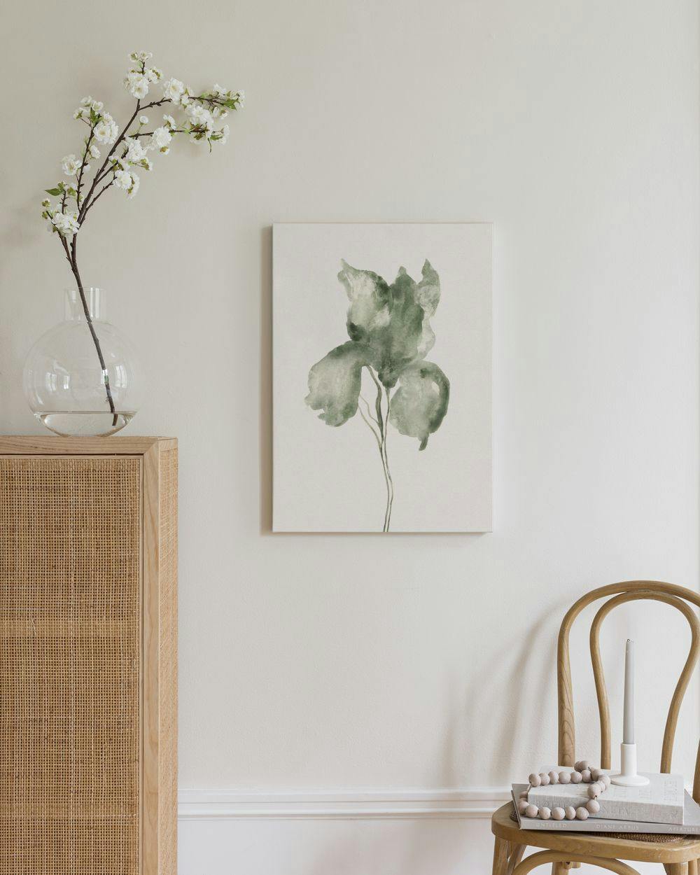Canvas Prints - Watercolor Blossom Canvas print (50x70 cm - Black Frame) - Poster Store