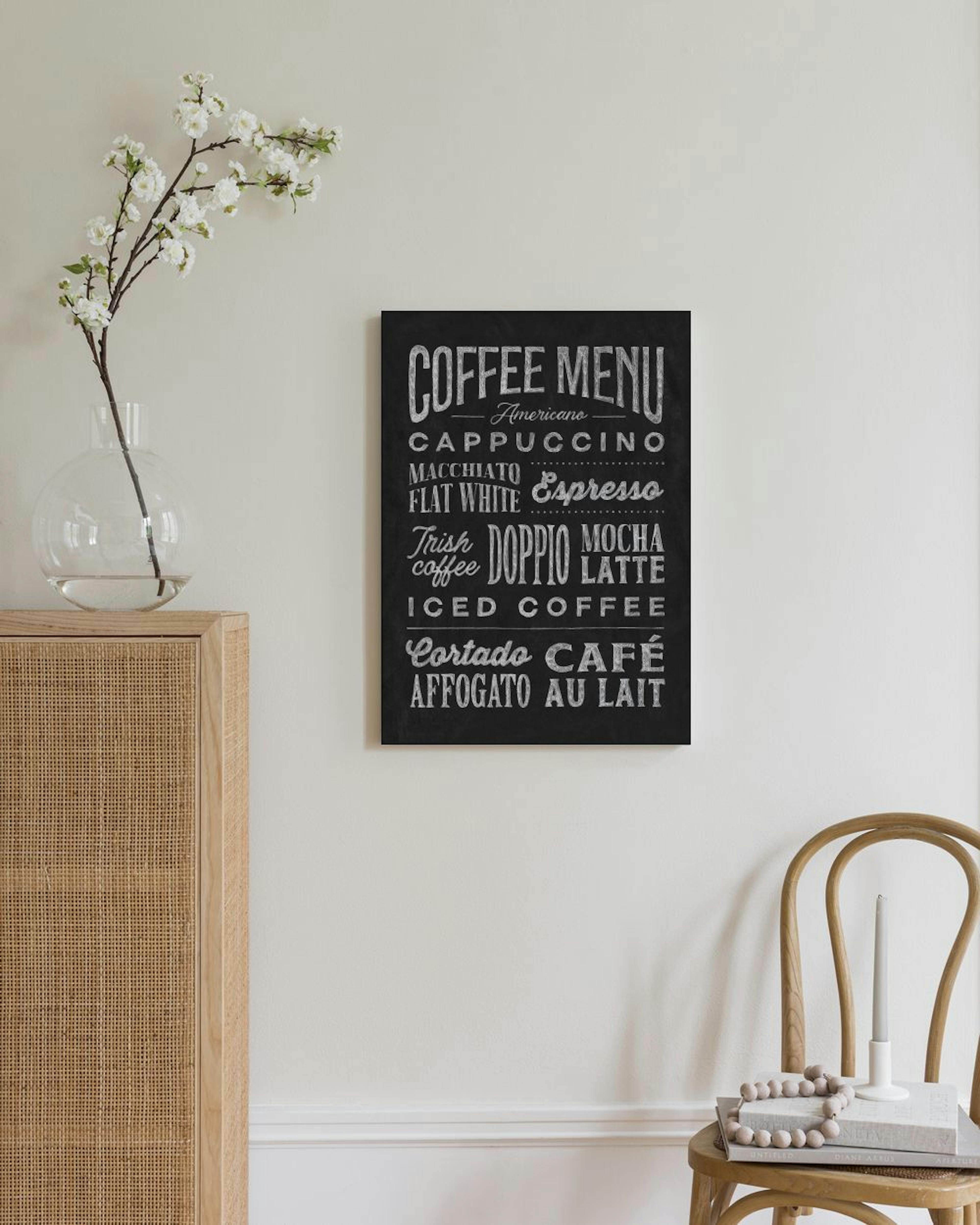 Coffee Menu Stampa su Tela thumbnail