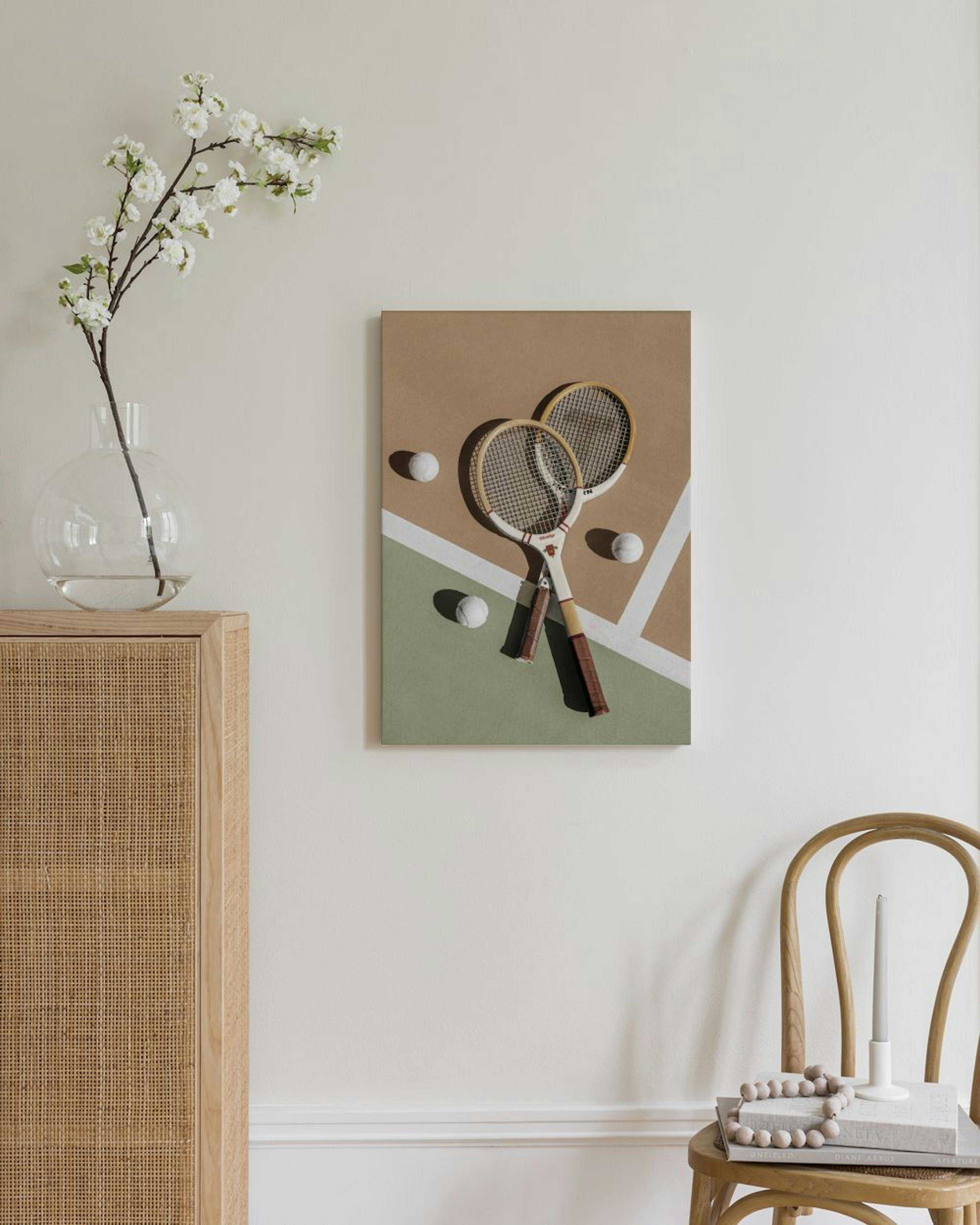 Racket Duo – Vintage Tennis Lerretsbilde thumbnail