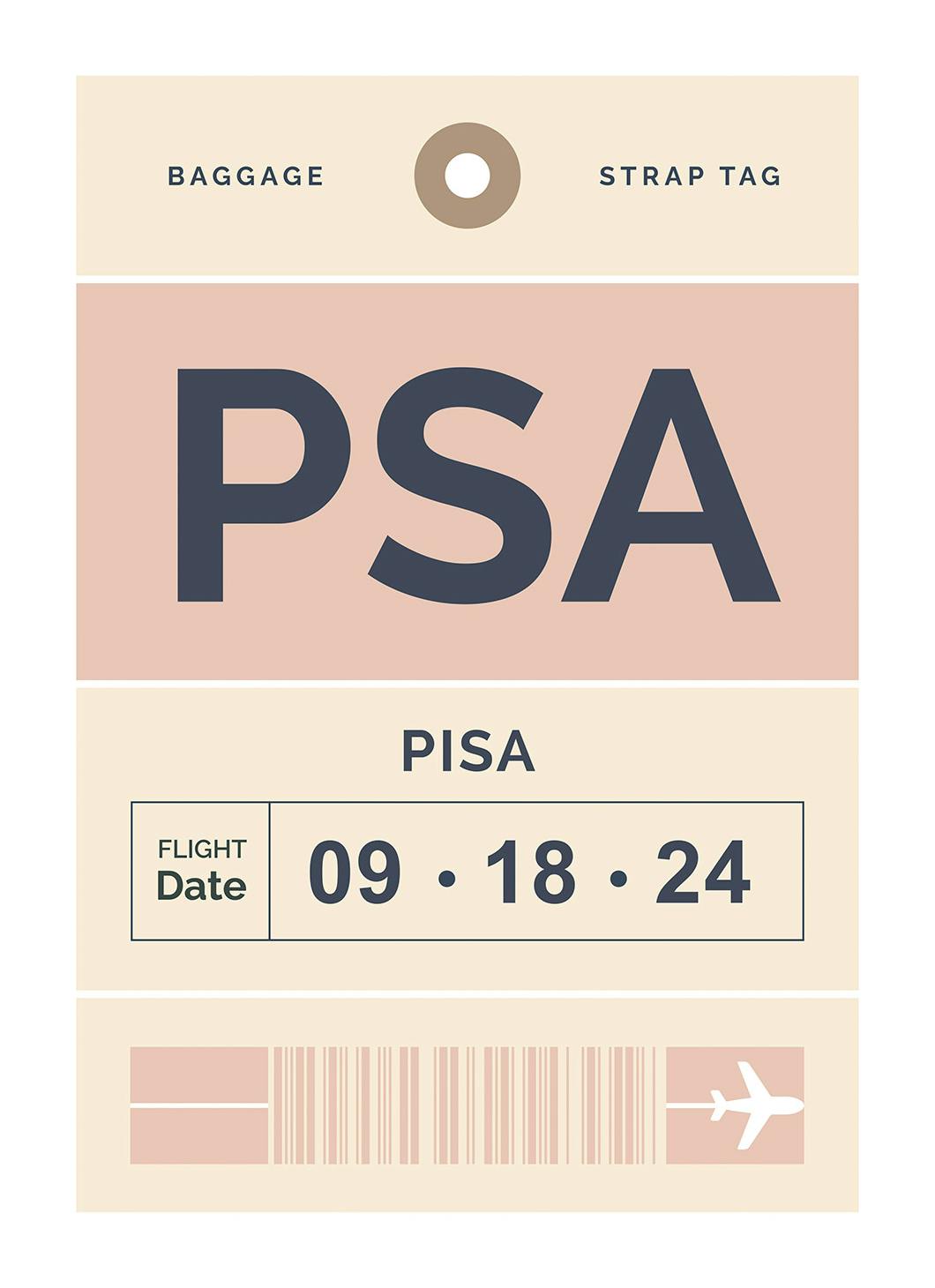 Baggage Tag No1 Pink Personal Poster (50x70 cm) - Poster Store