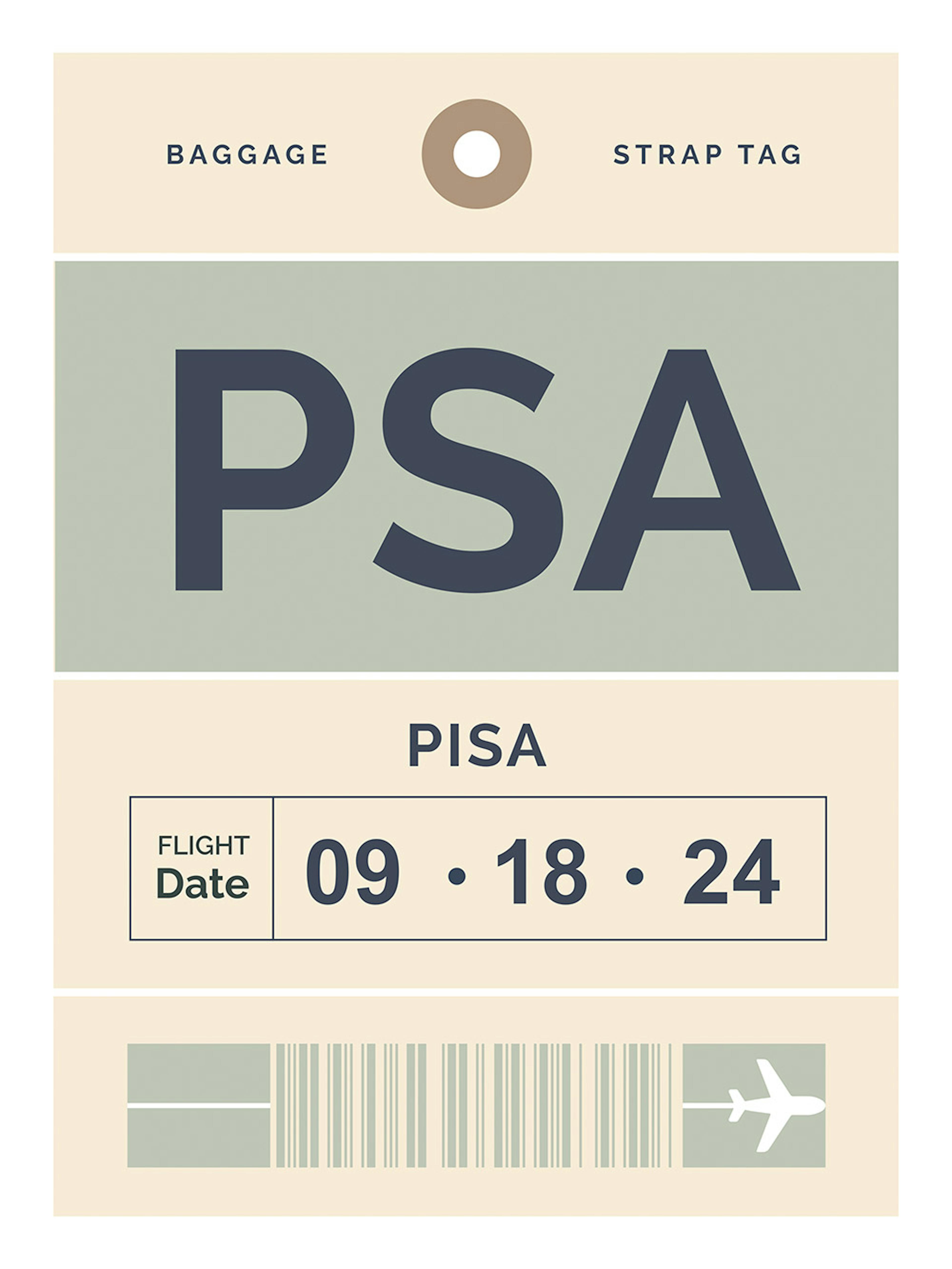 Baggage Tag No1 Green Personal Affiche thumbnail