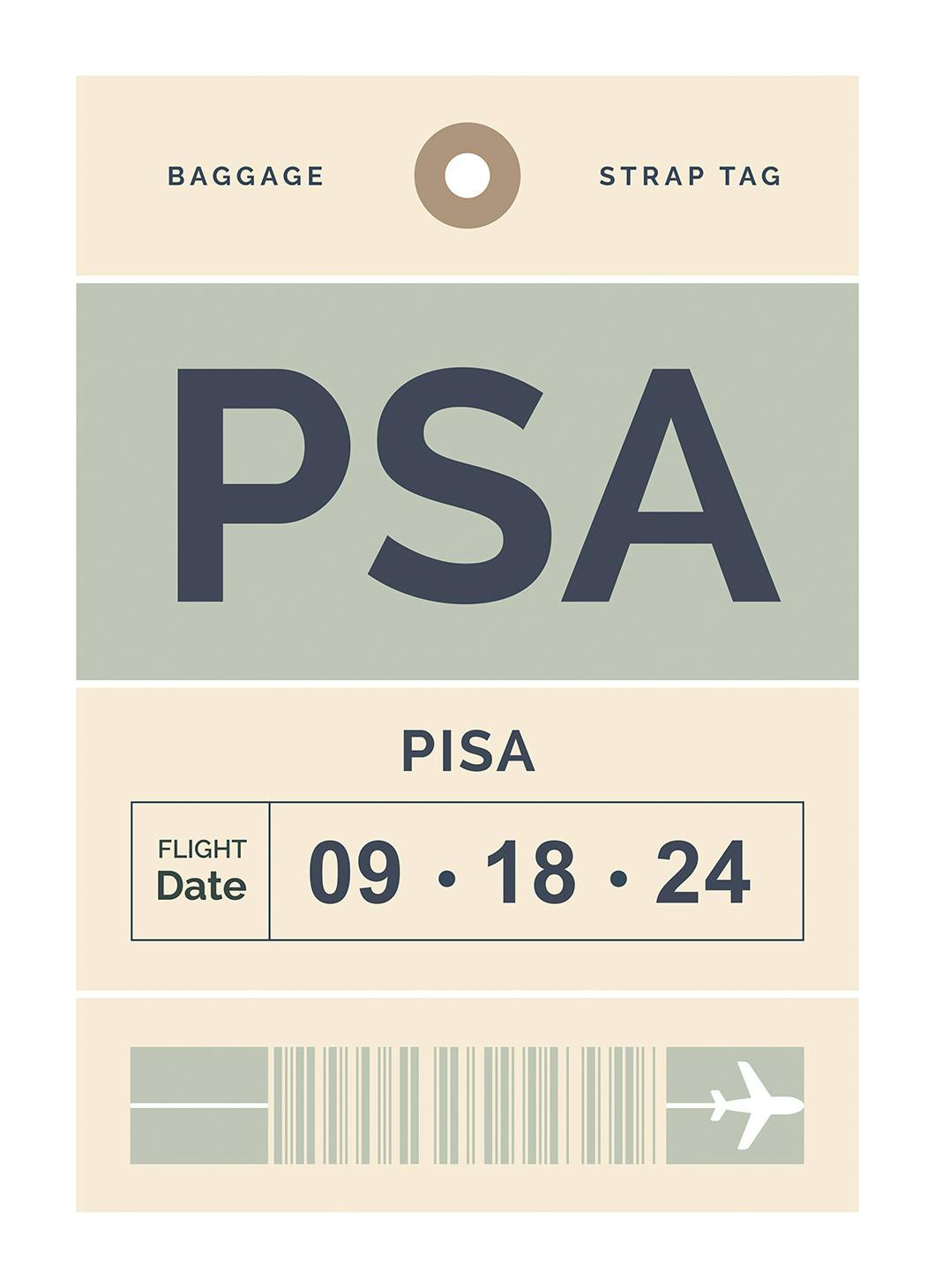 Baggage Tag No1 Green Personal Poster (50x70 cm) - Poster Store
