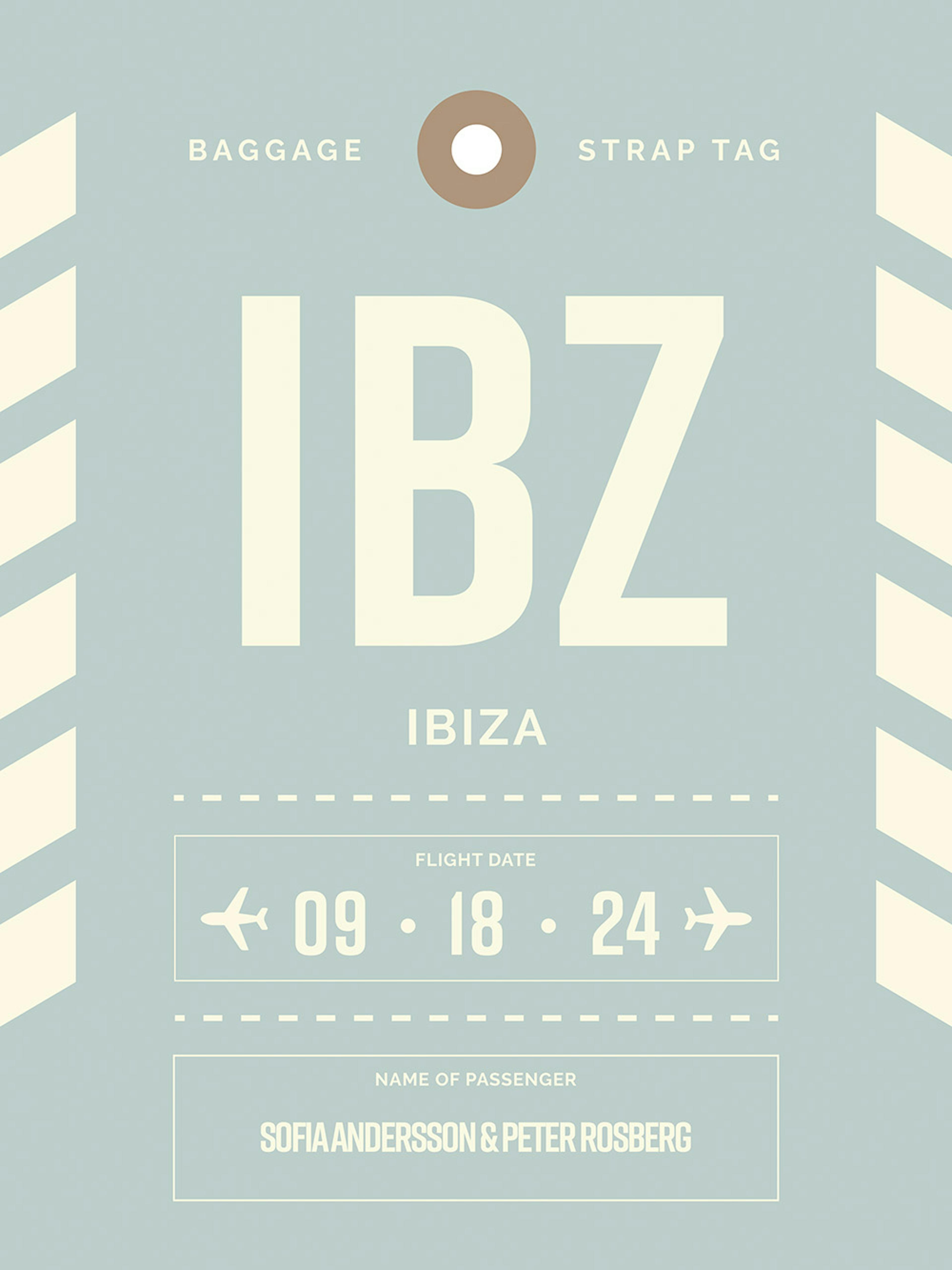 Baggage Tag No2 Blue Personal Affiche thumbnail