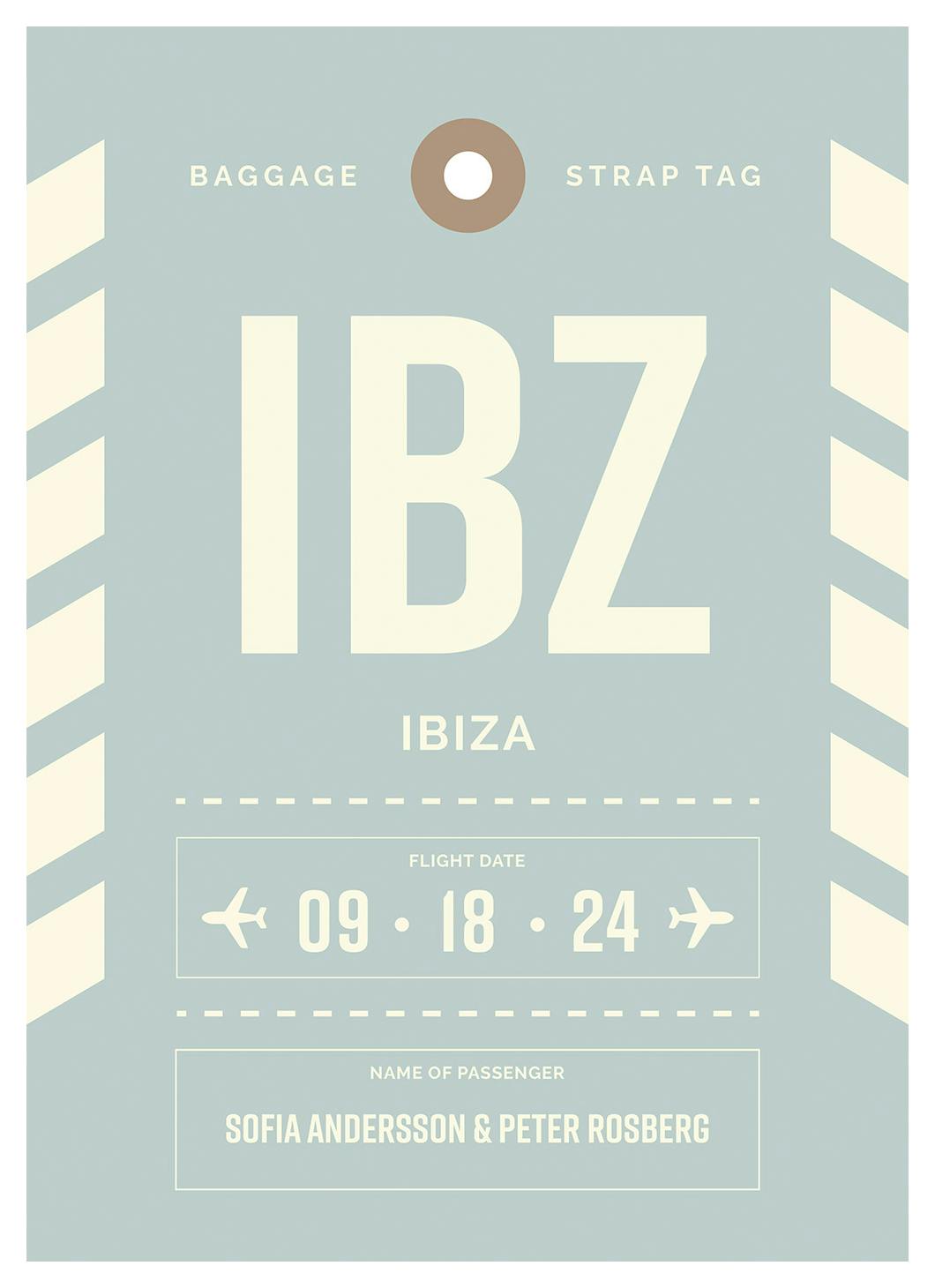 Baggage Tag No2 Blue Personal Poster (50x70 cm) - Poster Store