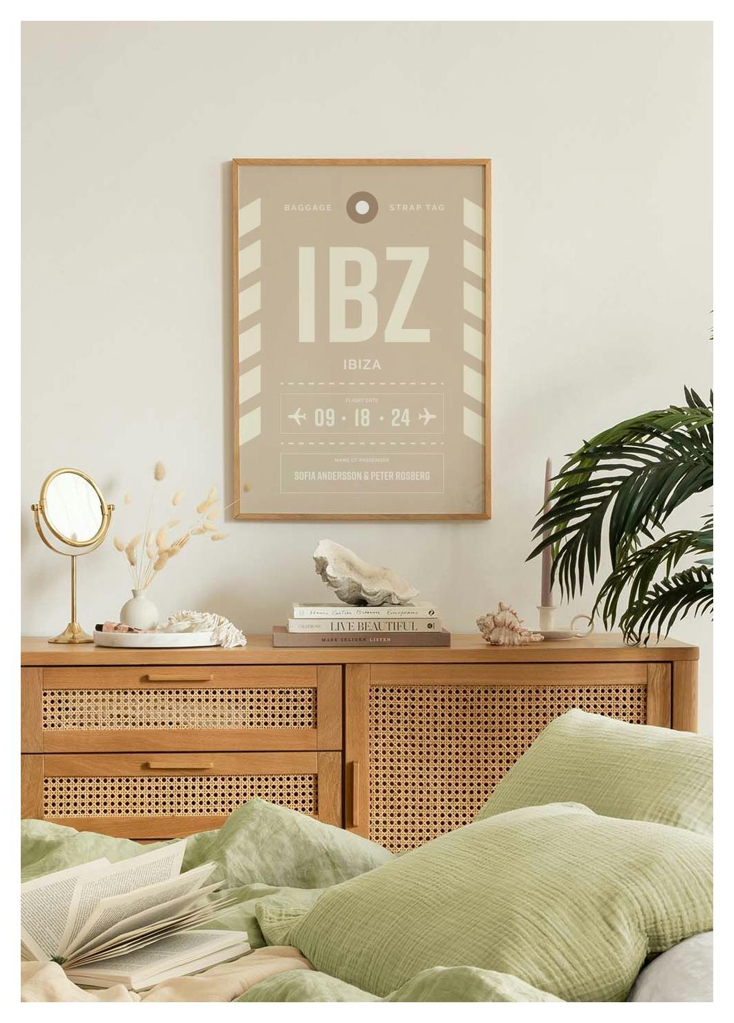 Baggage Tag No2 Beige Personal Poster (50x70 cm) - Poster Store