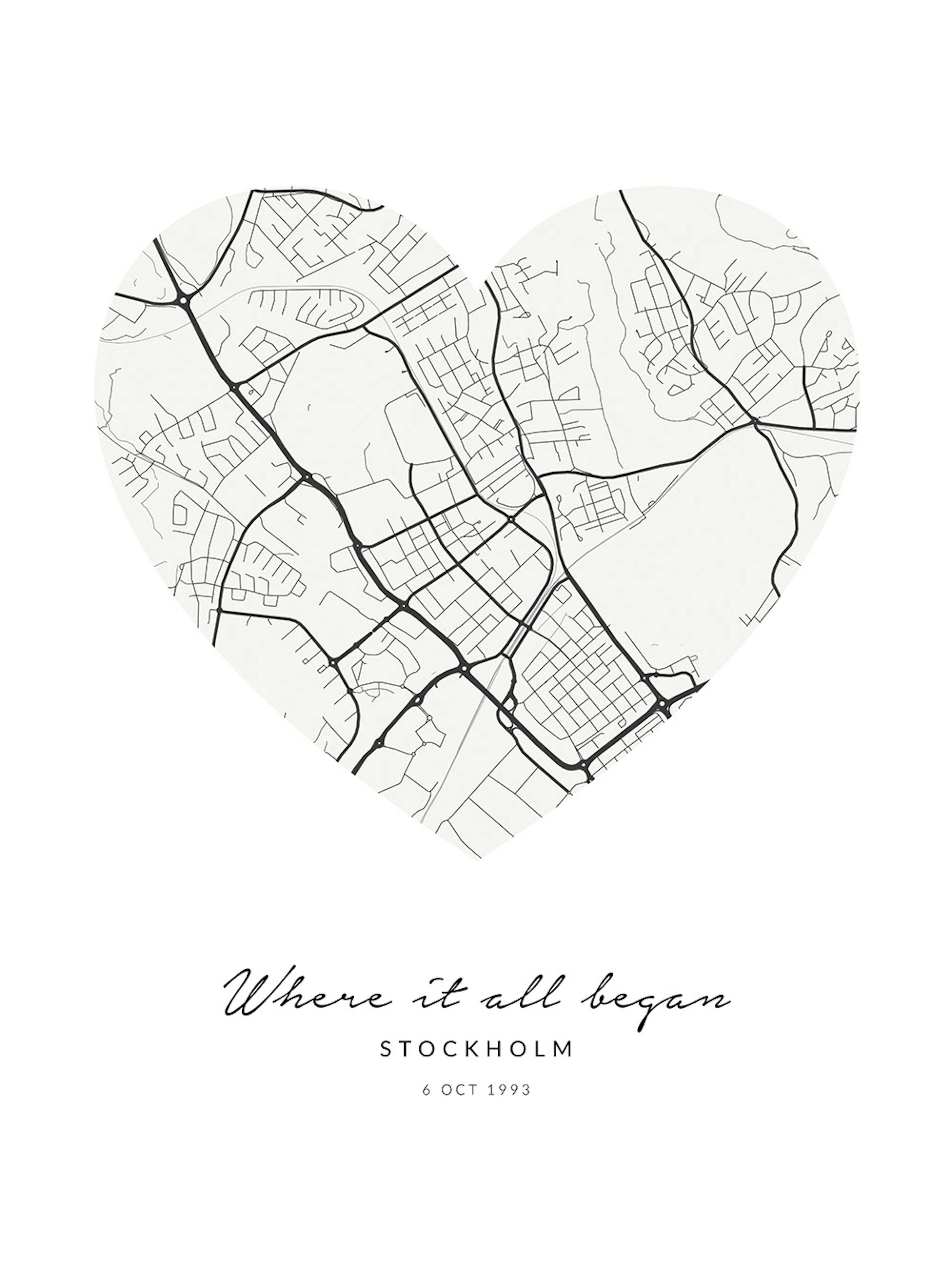 Carte Cœur Beige Poster Personnalisé thumbnail