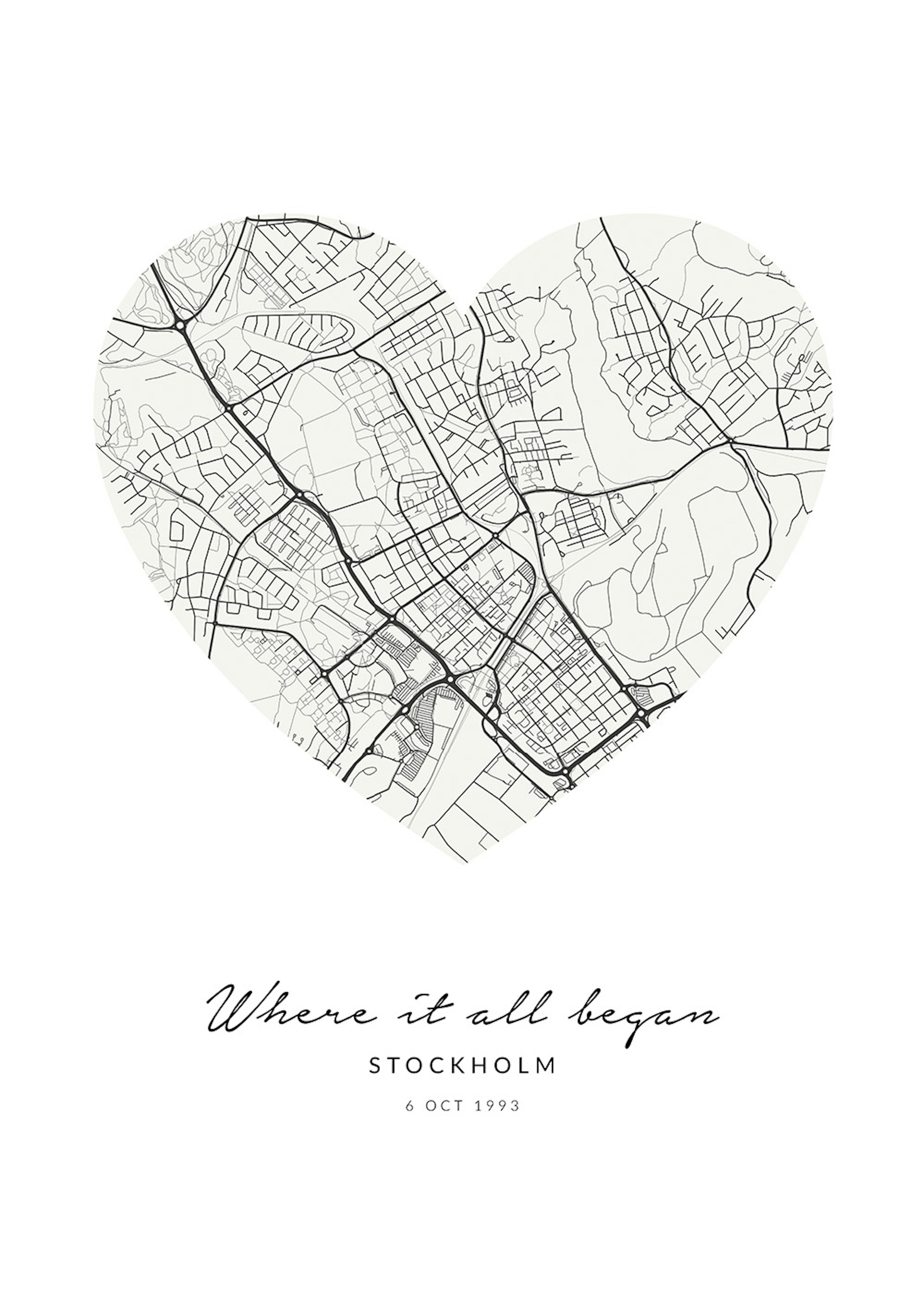 Heart Map Beige Personal Poster 0