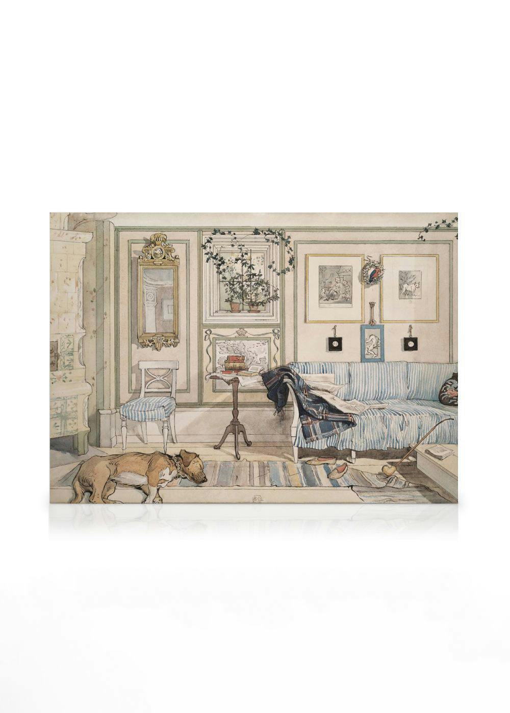 Canvas Prints - Carl Larsson - The Lazy Corner Canvas Print (50x70 cm - Black Frame) - Poster Store