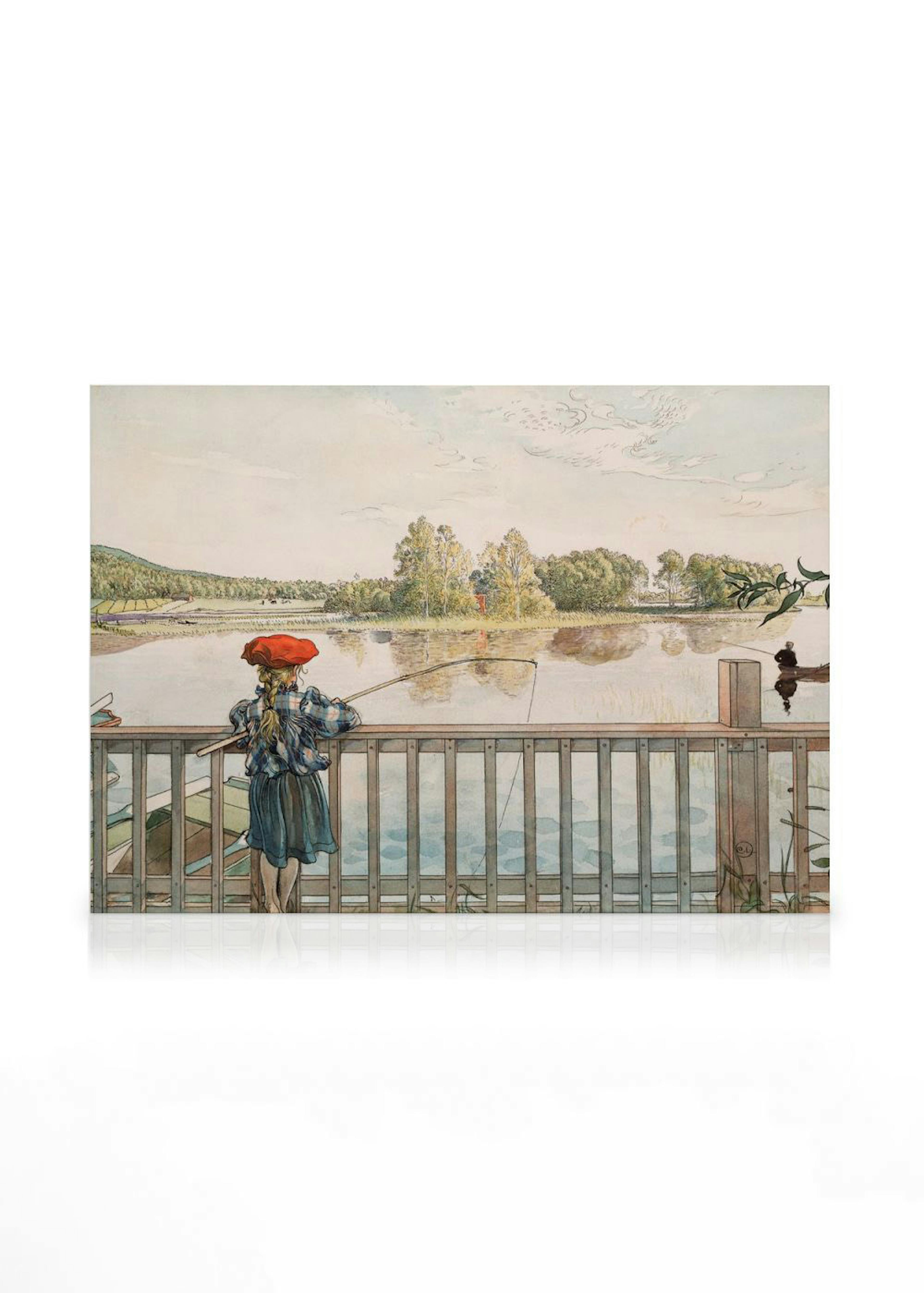 Carl Larsson - Lisbeth Fishing Stampe su Tela 0