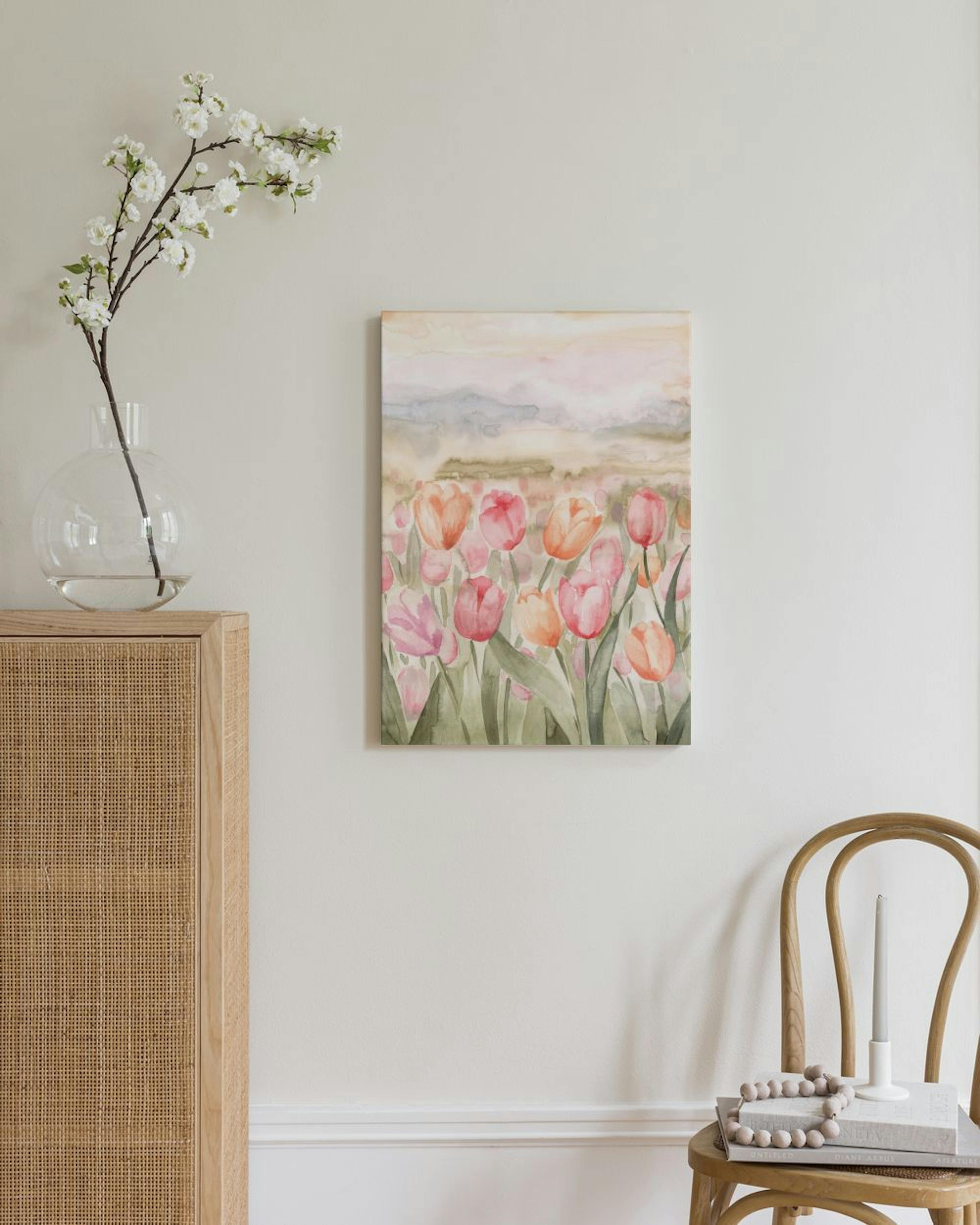 Watercolor Tulips Obraz na plátně thumbnail