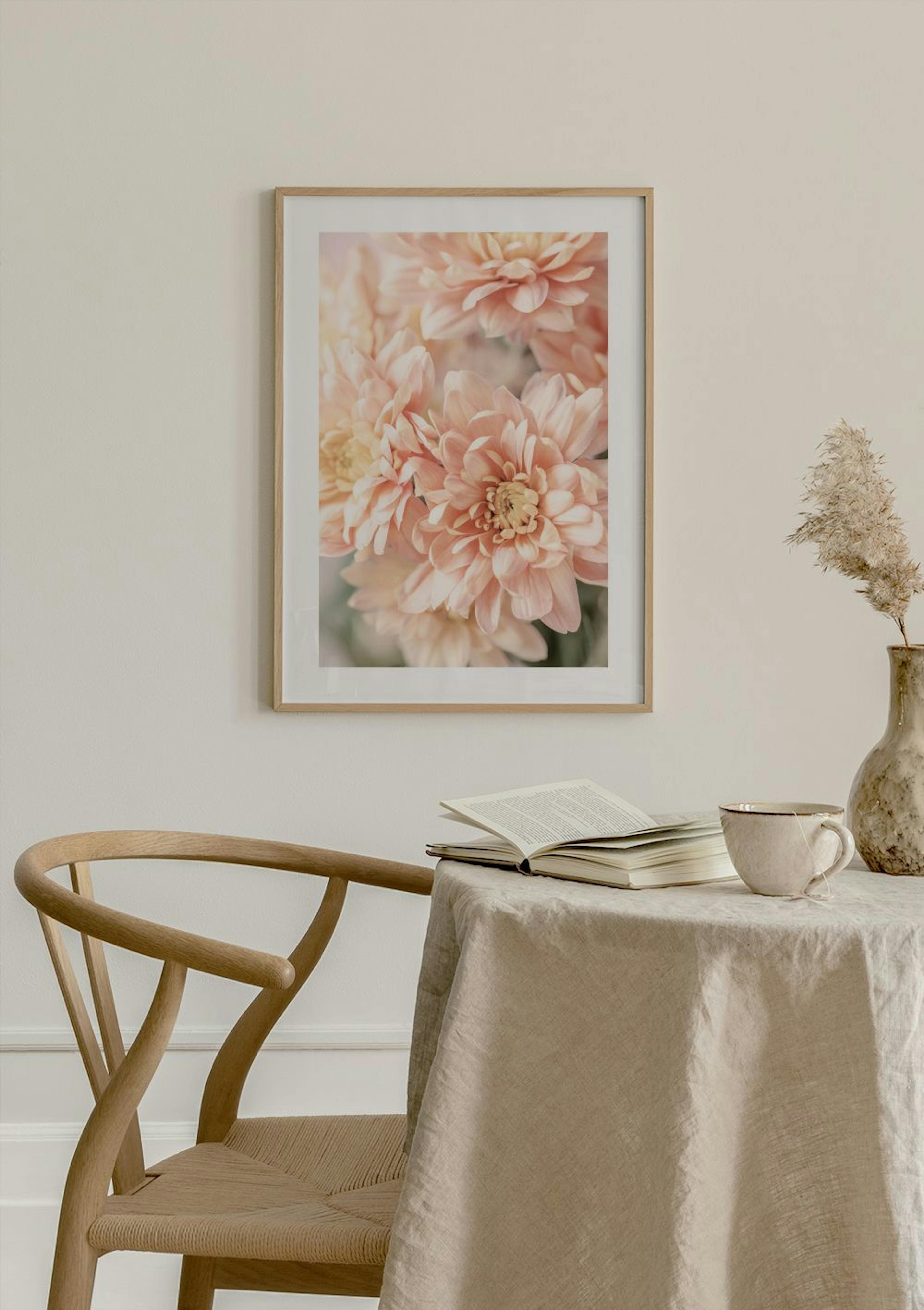 Pastel Dahlias Poster thumbnail