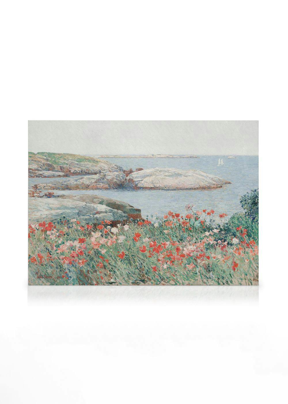 Frederick Childe Hassam - Klaprozen op de Isles of Shoals Canvas (50x70 cm - Fotolijst Zwart) - Poster Store