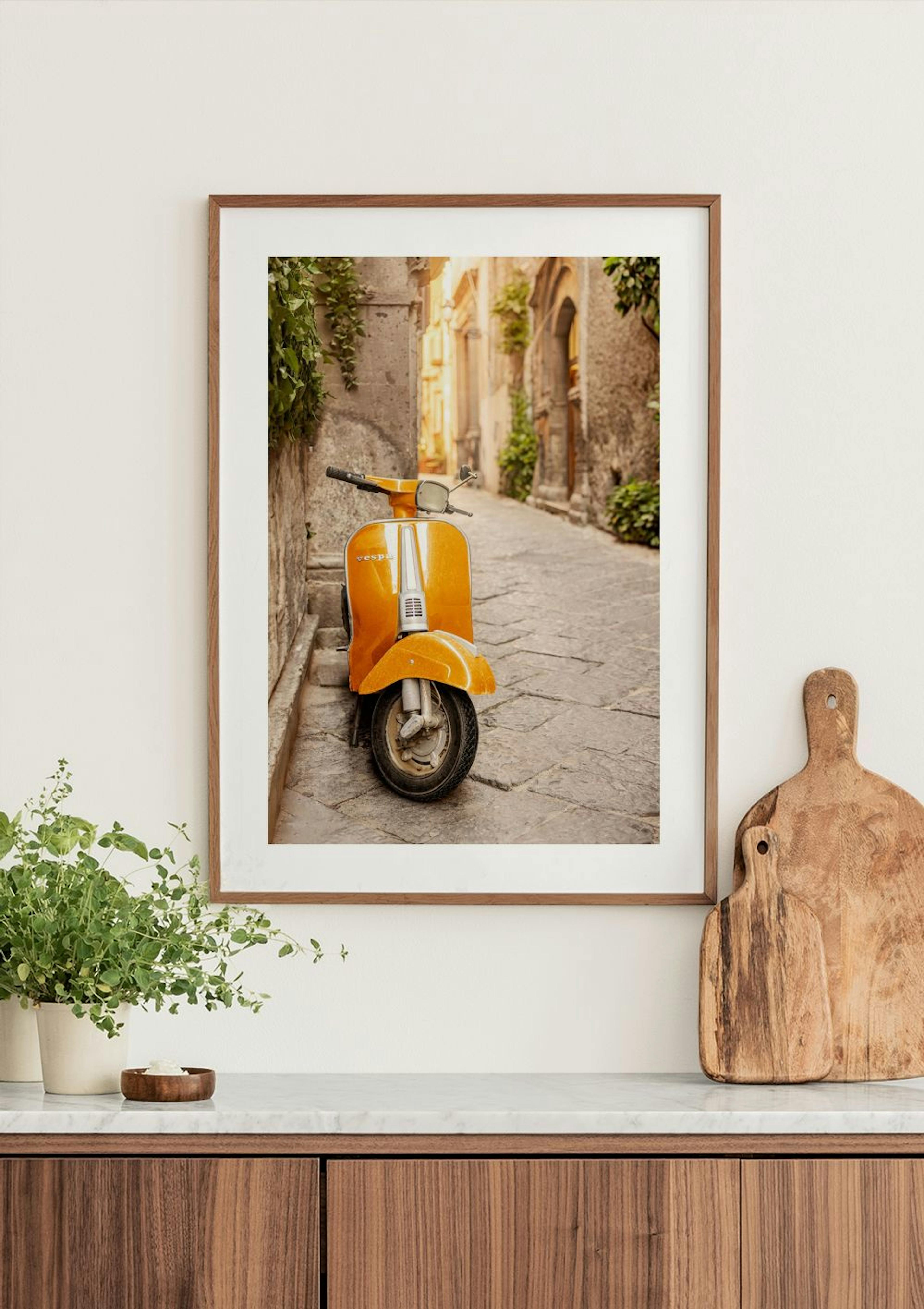 Orange Vespa Poster thumbnail