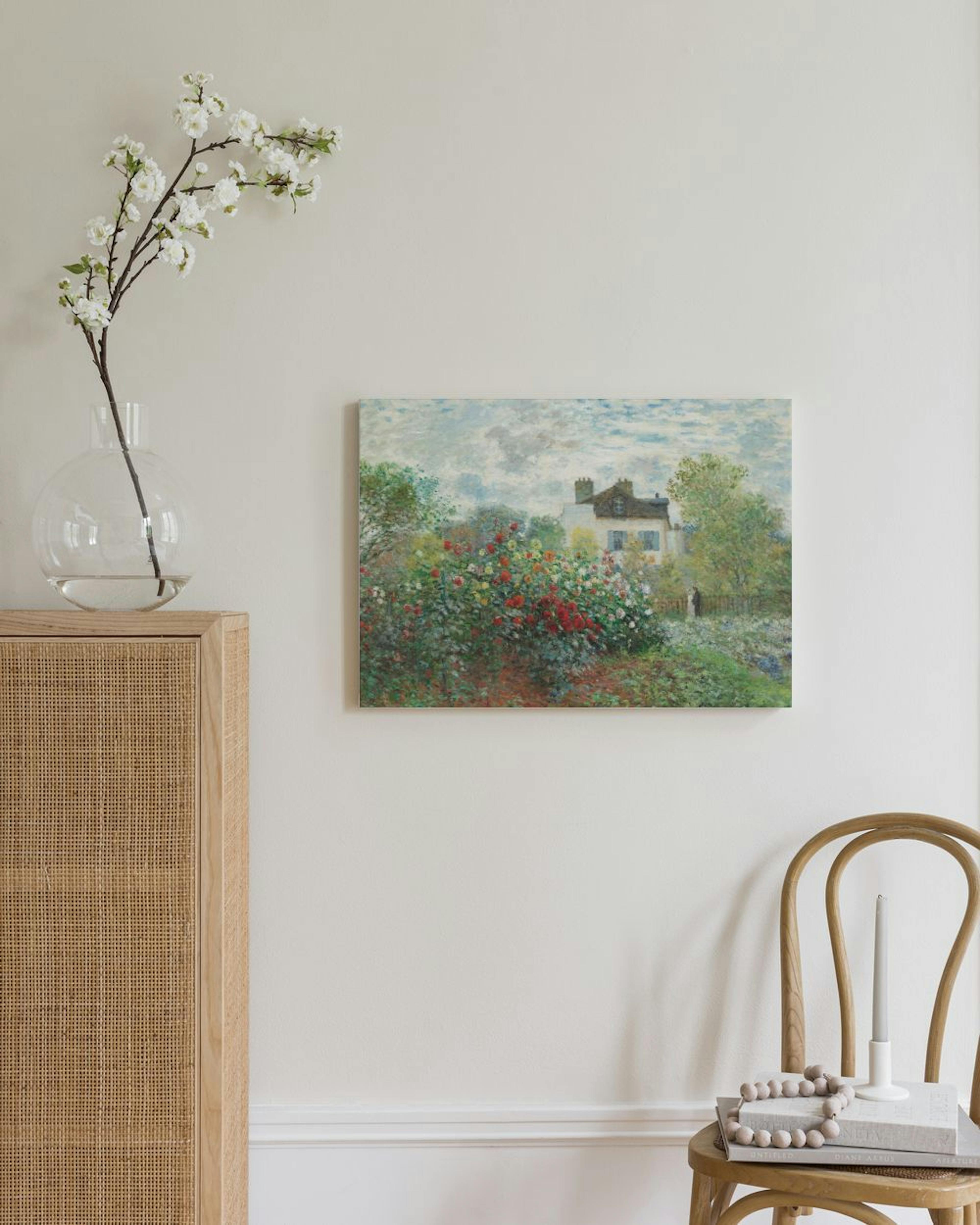 Monet - A Corner of the Garden with Dahlias Canvas print thumbnail