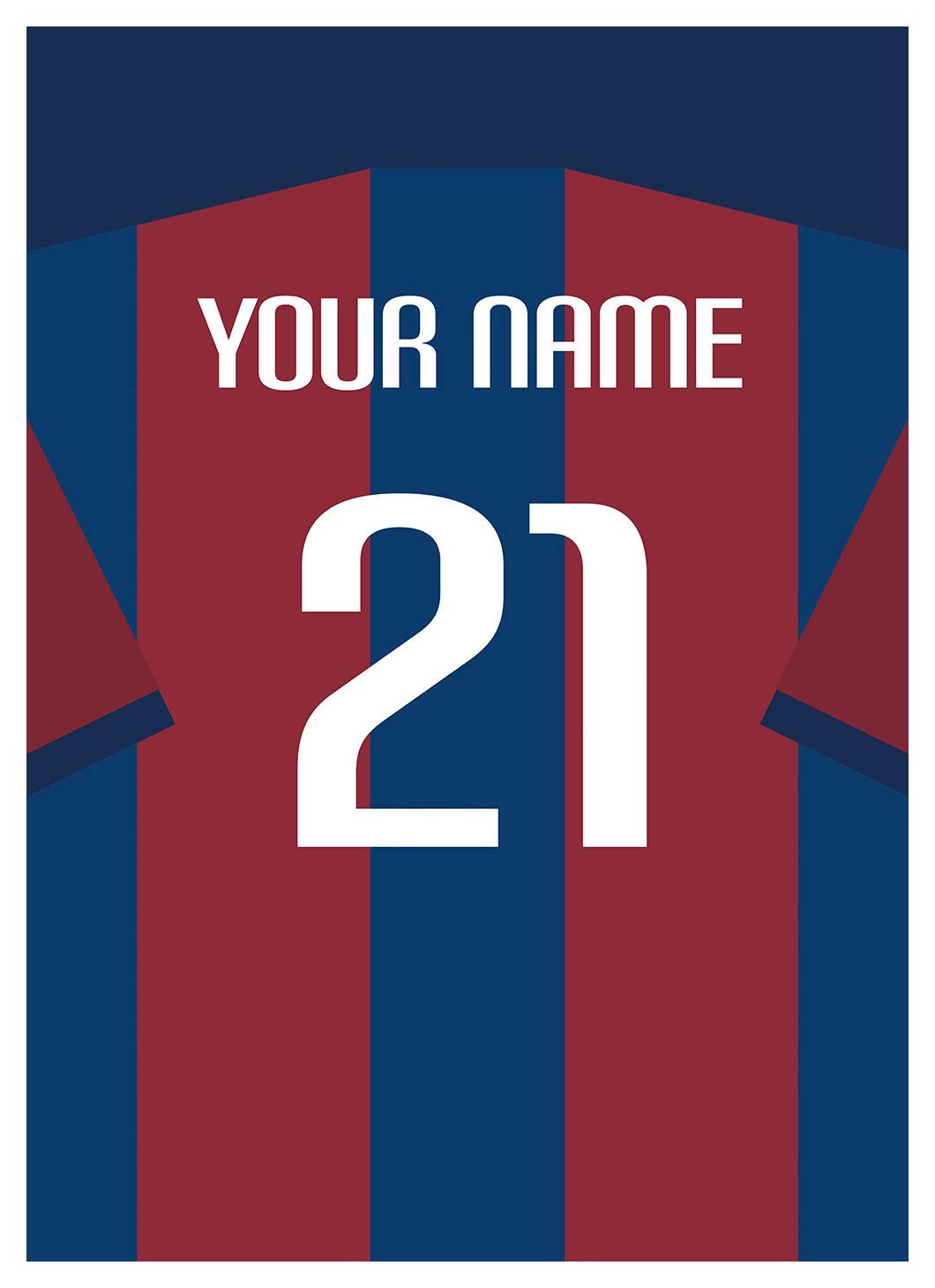 Voetbalshirt Nr. 5 Persoonlijke Poster (30x40 cm) - Poster Store