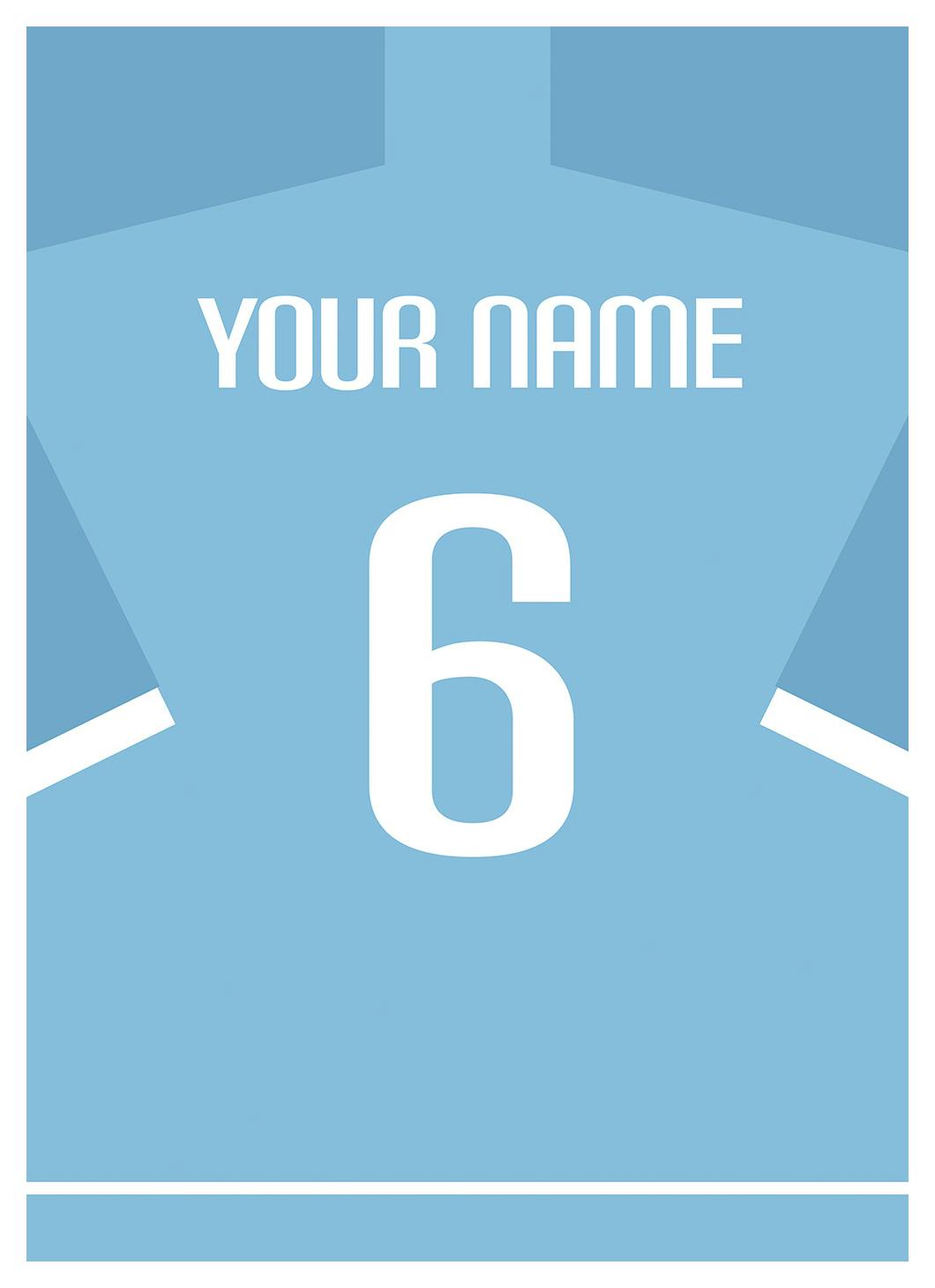 Prints Football Shirt No6 Personal Poster (30x40 cm) - Poster Store
