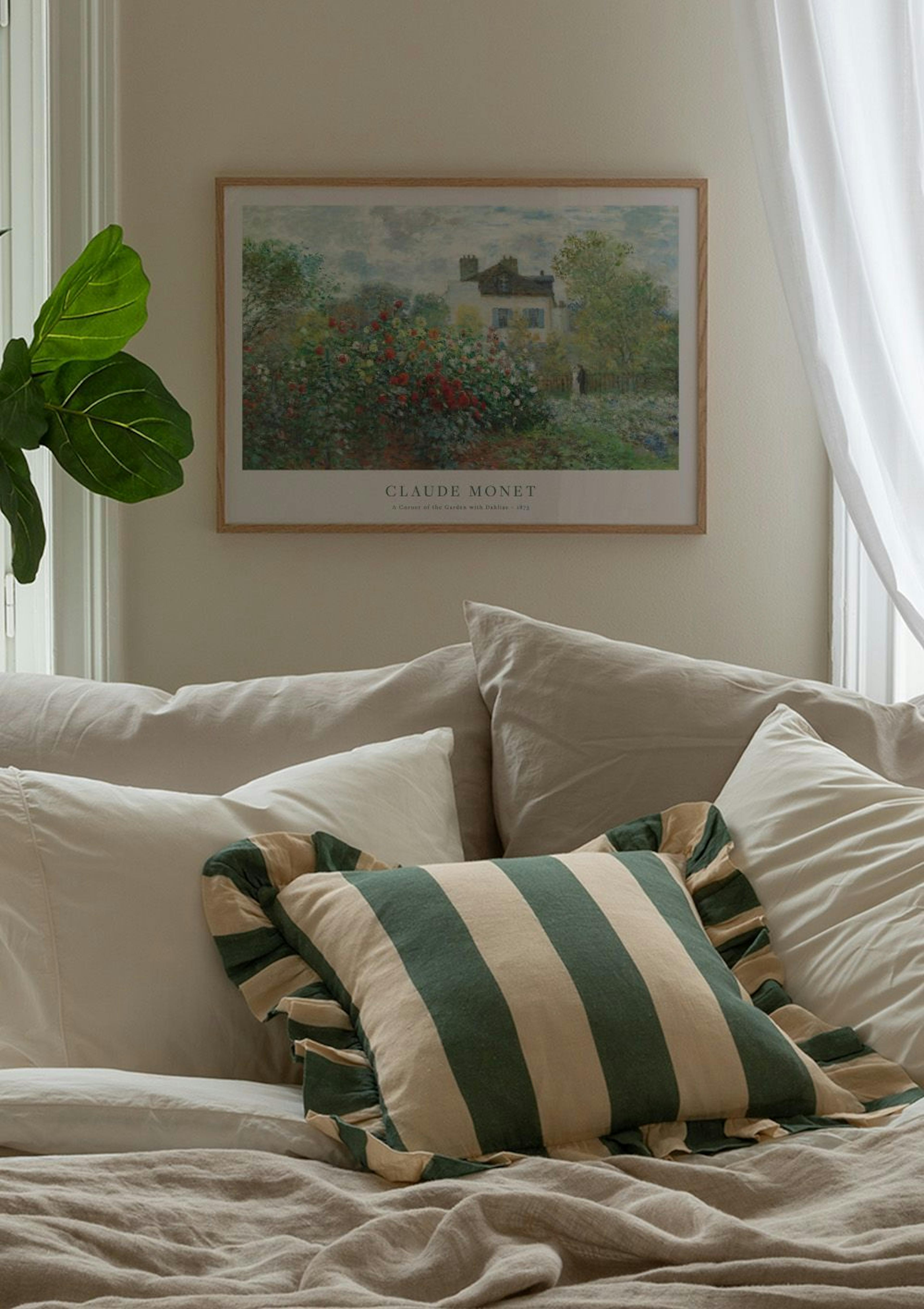 Monet - A Corner of the Garden with Dahlias Poster thumbnail