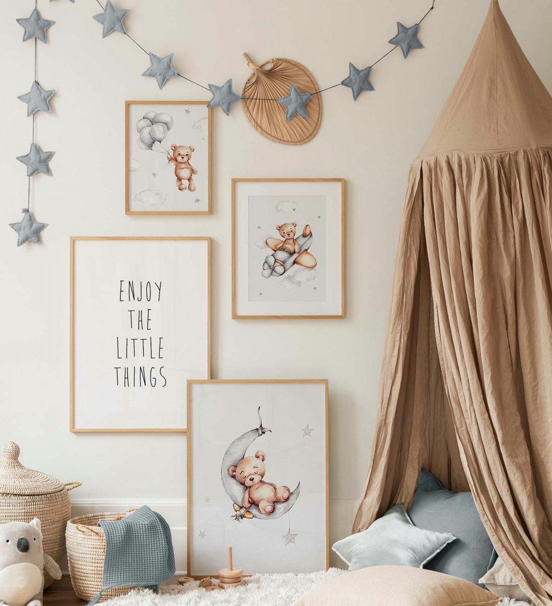 Affiches d'art mural et illustrations aux marrons et beige apaisants pour une chambre d'enfants (ONE SIZE) - Poster Store