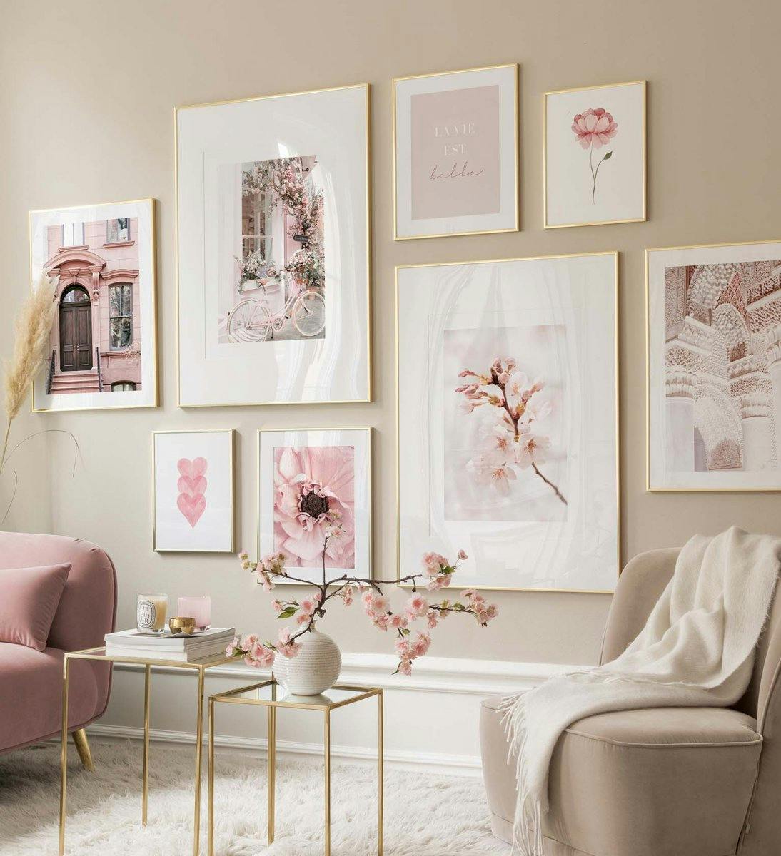Affiches d'art mural roses et photos pour le salon ou la chambre (ONE SIZE) - Poster Store