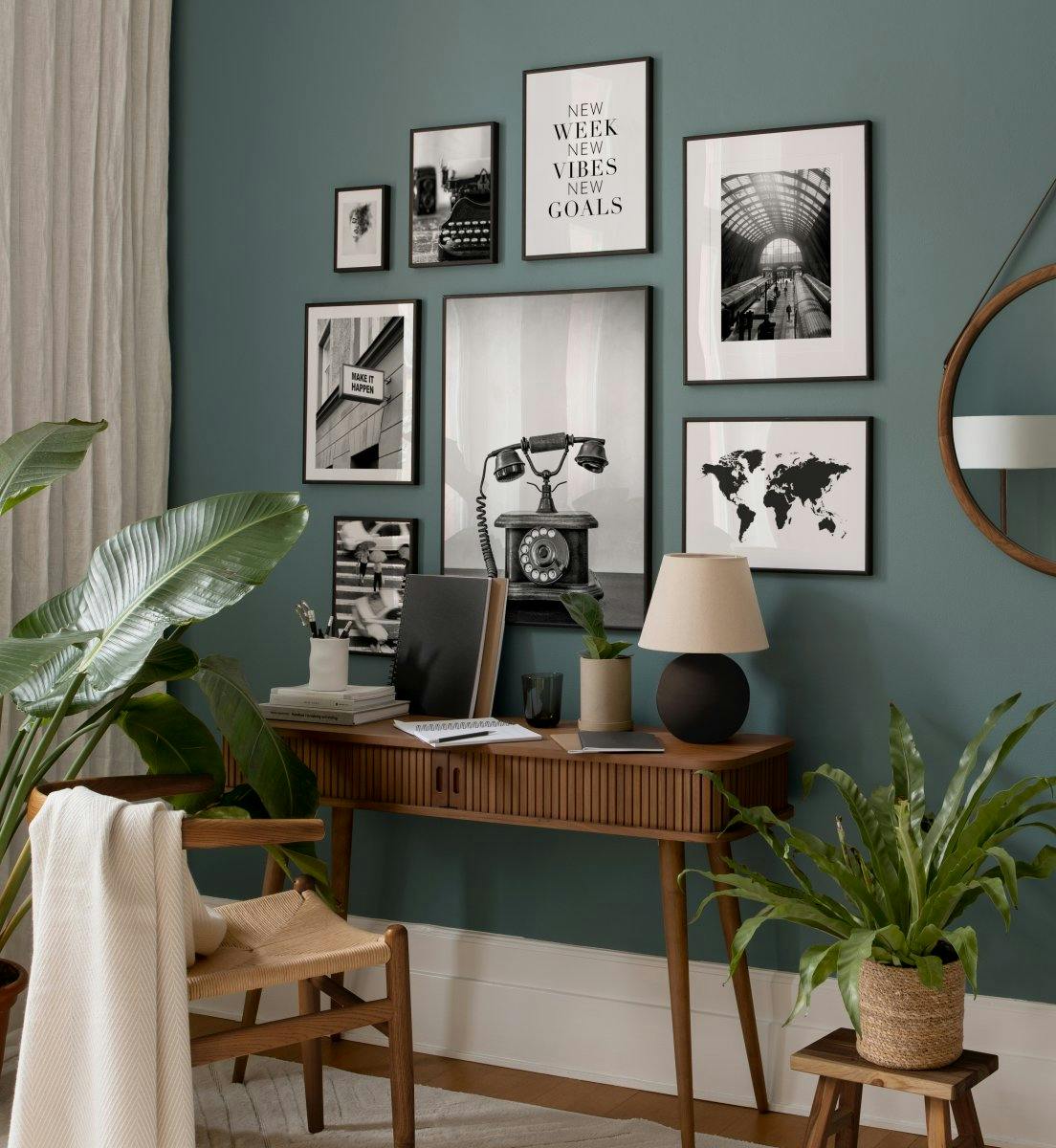 Photographies monochromes et rétro et illustrations parfaites pour le coin bureau (ONE SIZE) - Poster Store