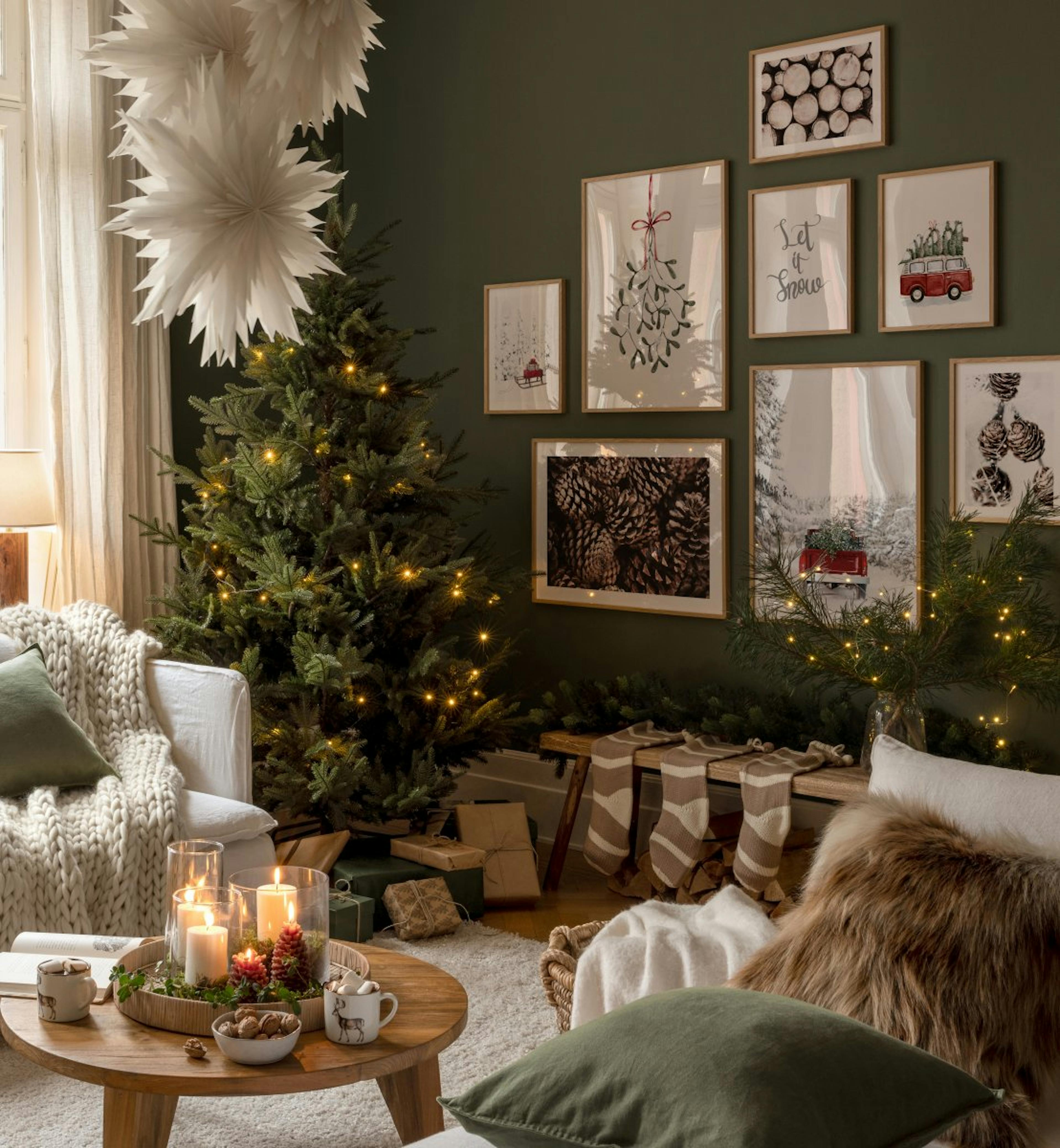 Gemütliche Weihnachtsposter für Wohn- oder Schlafzimmer