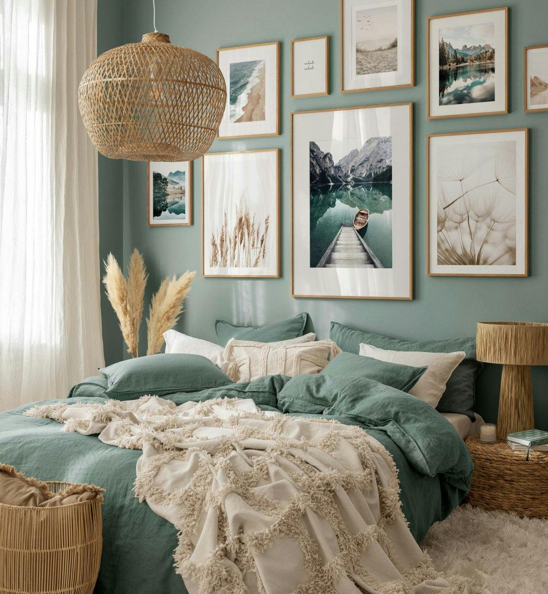 Lugna naturfotografier i beige och blå för sovrum (ONE SIZE) - Poster Store