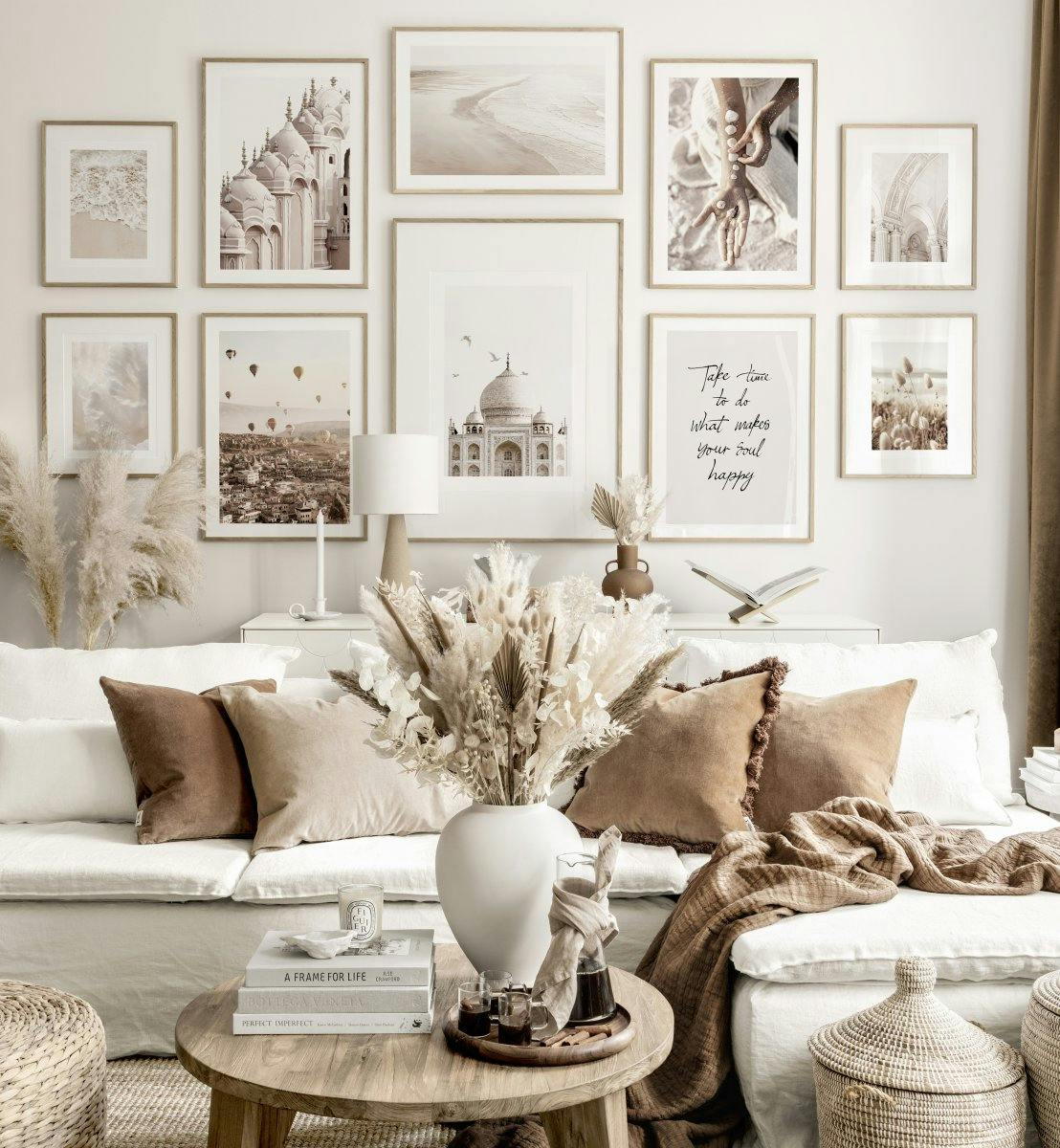 Orientaalse wanddecoratie architectuur posters eiken fotolijsten (ONE SIZE) - Poster Store