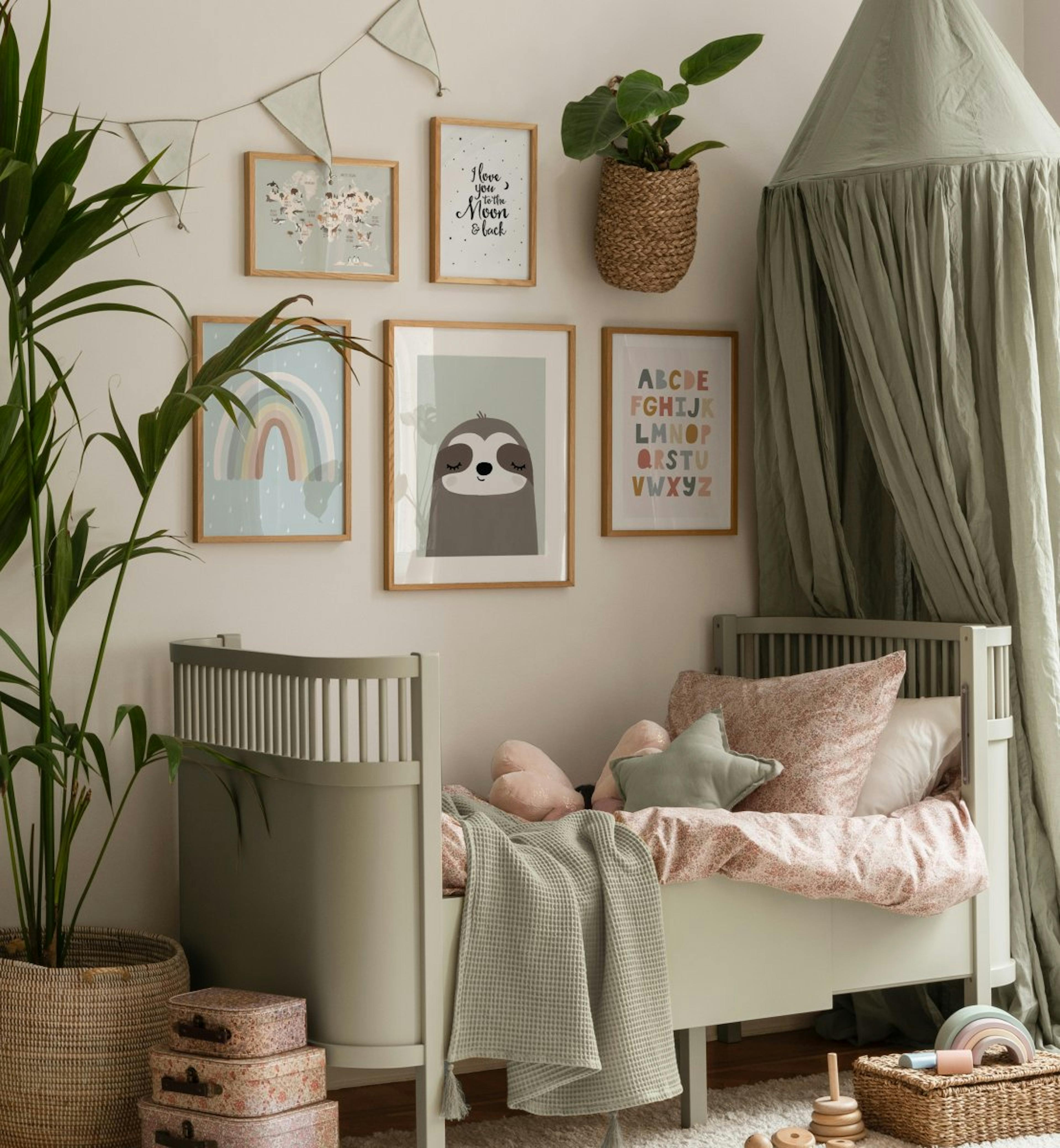Sloth poster animal illustrations and text posters cute art for kids rooms
