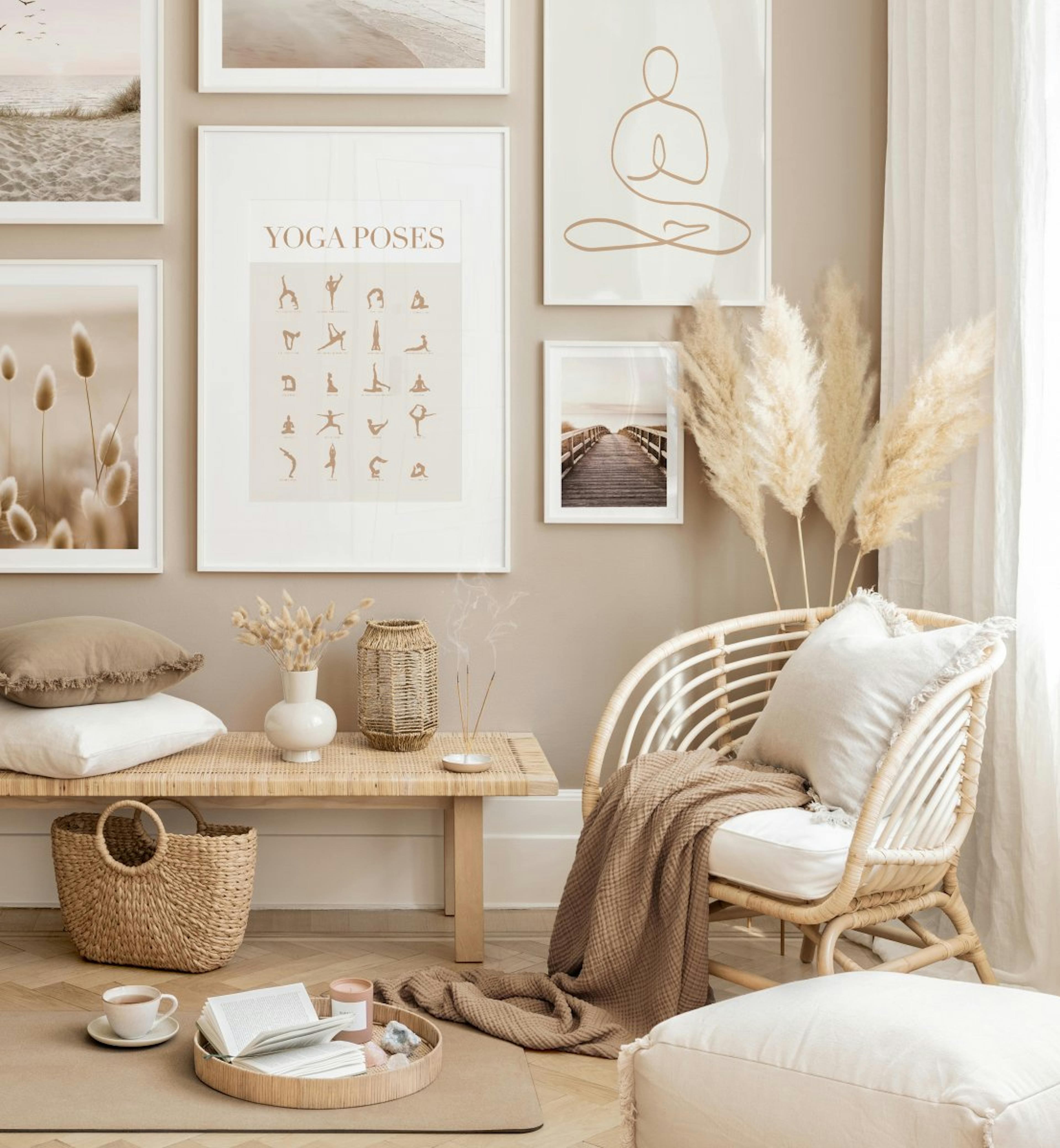 Nature colours and yoga vibes for the living room or bedroom.